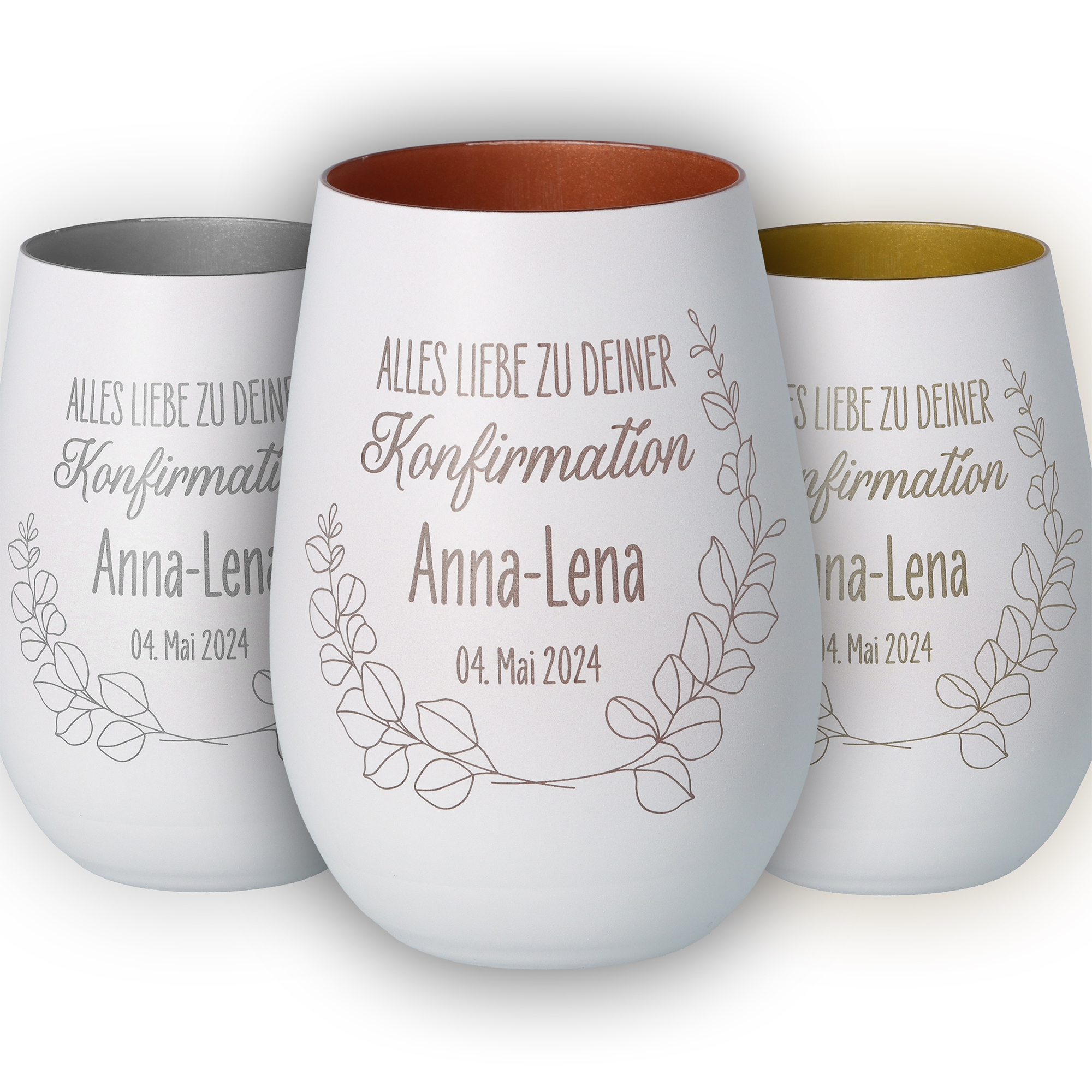 Windlicht "Konfirmation" Krug, Töpferei, Tasse, Glas, Vase