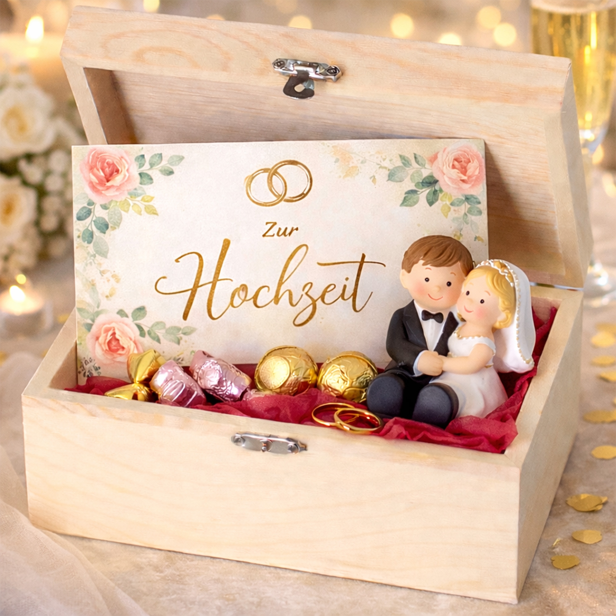 Schachtel, Hochzeit, Schmuckset, Figuren, Schokolade