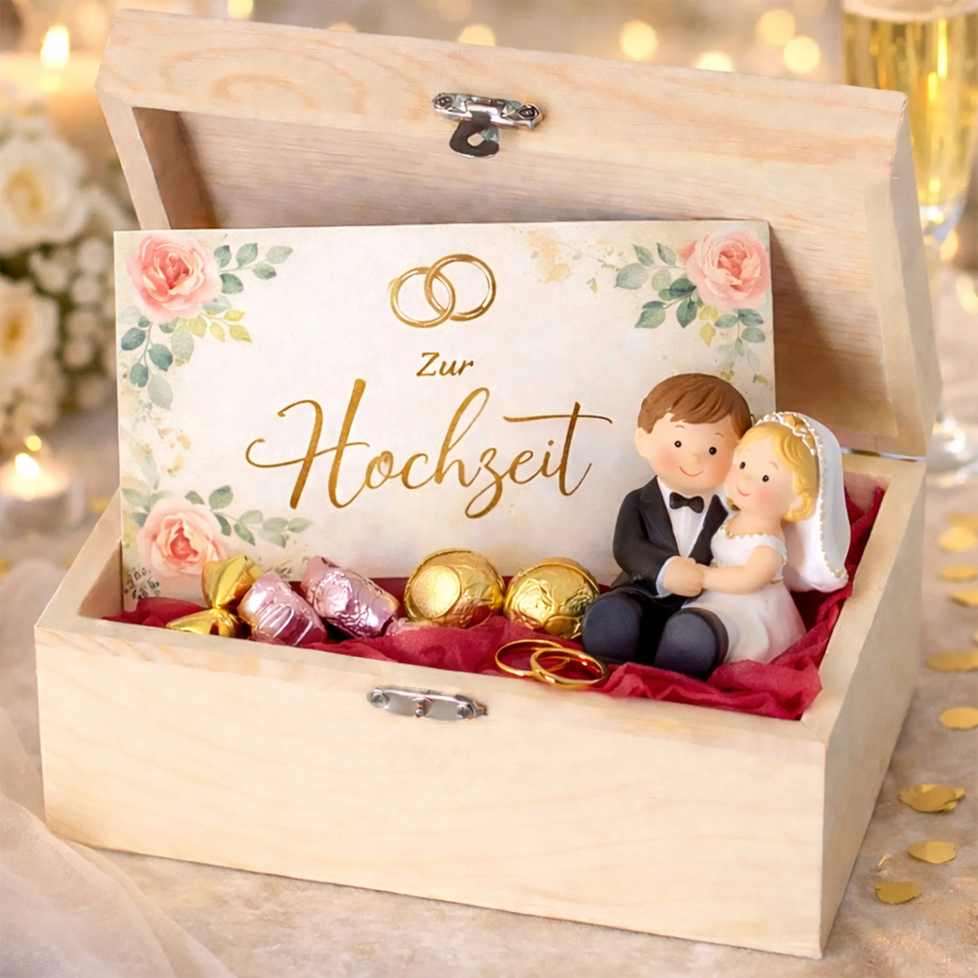 Schachtel, Hochzeit, Schmuckset, Figuren, Schokolade