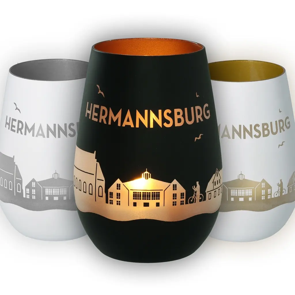 Weinglas, Schmuckglas, Städtisches Motiv, Metallic-Farbe, HERMANNSBURG