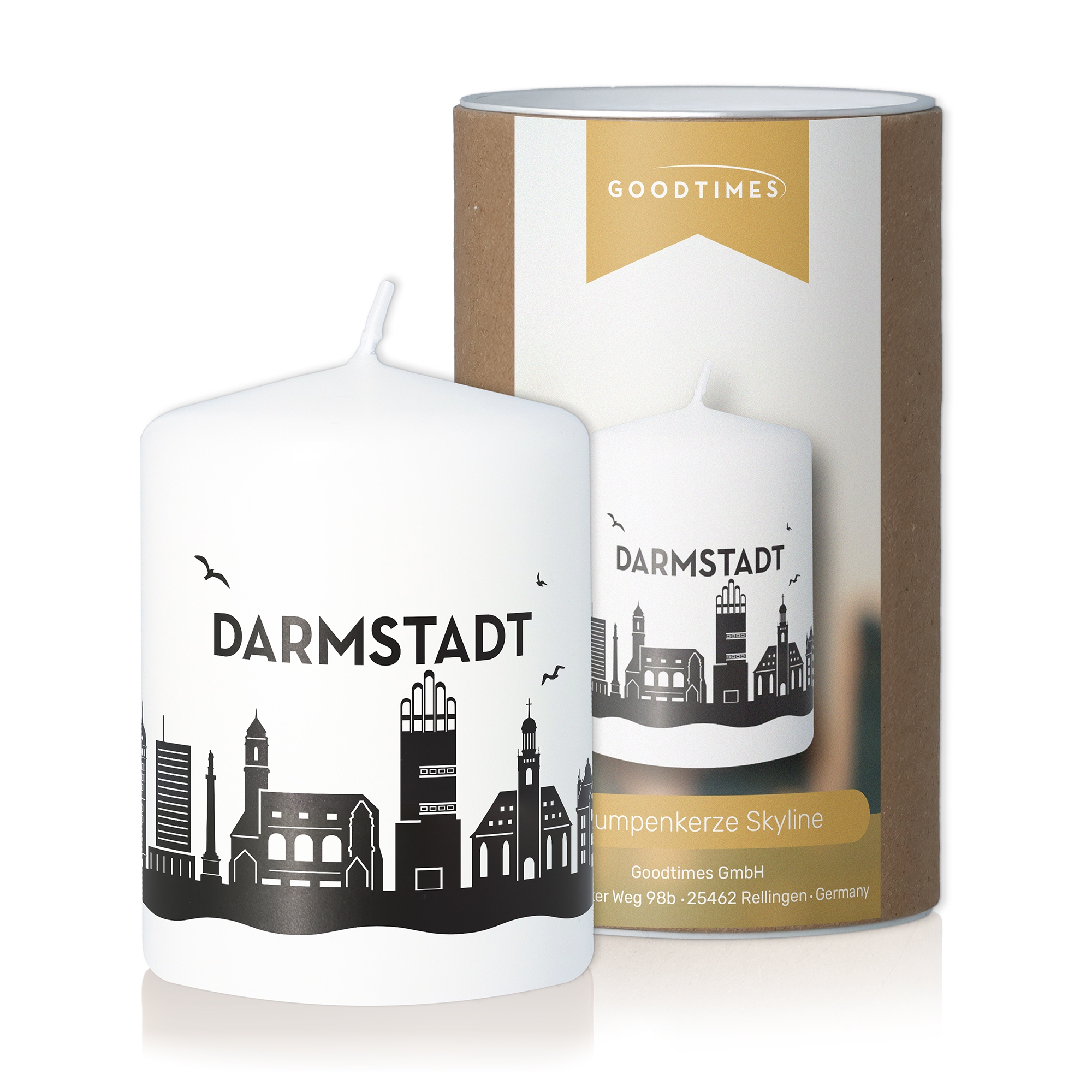 Stumpenkerze Skyline Darmstadt Stumpenkerze Skyline Darmstadt