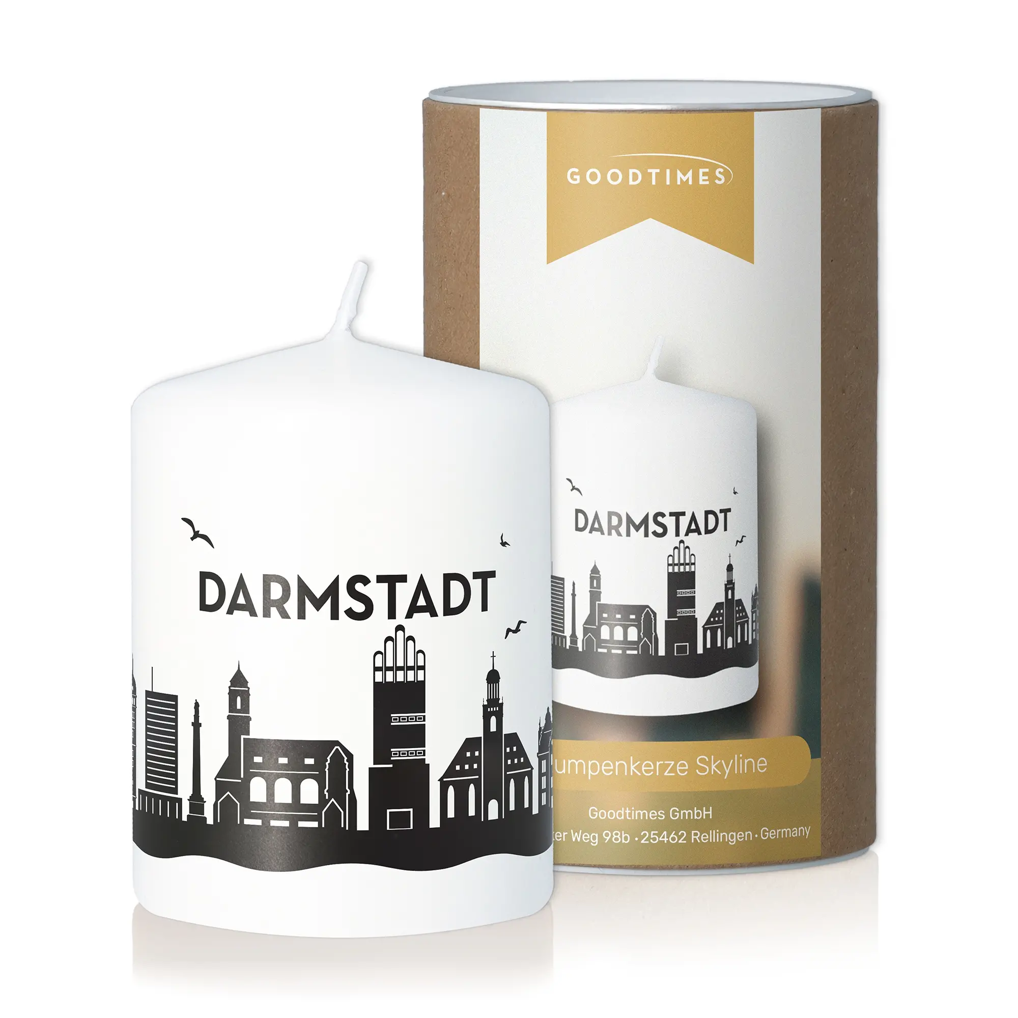 Stumpenkerze Skyline Darmstadt