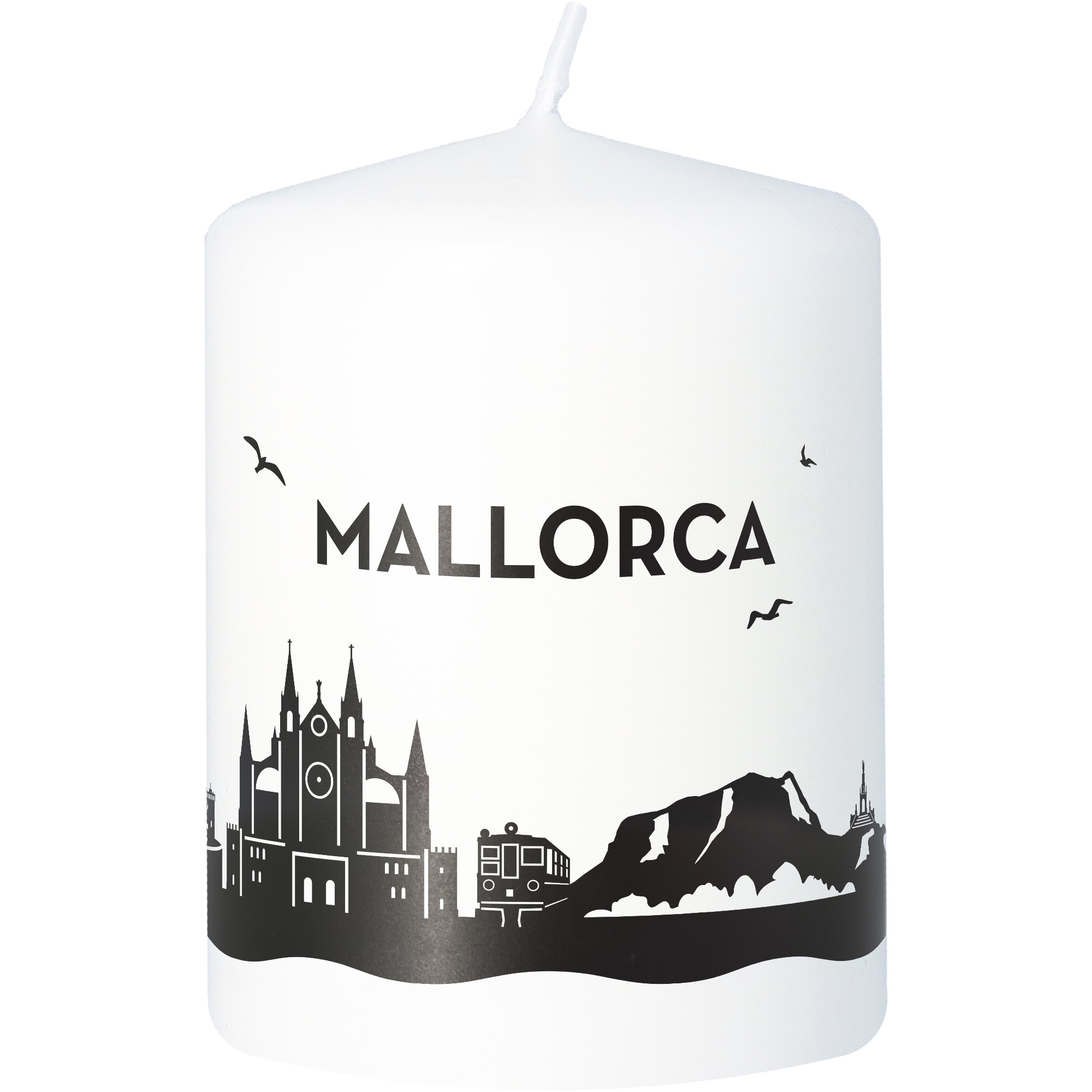 Stumpenkerze Skyline Mallorca Kerze