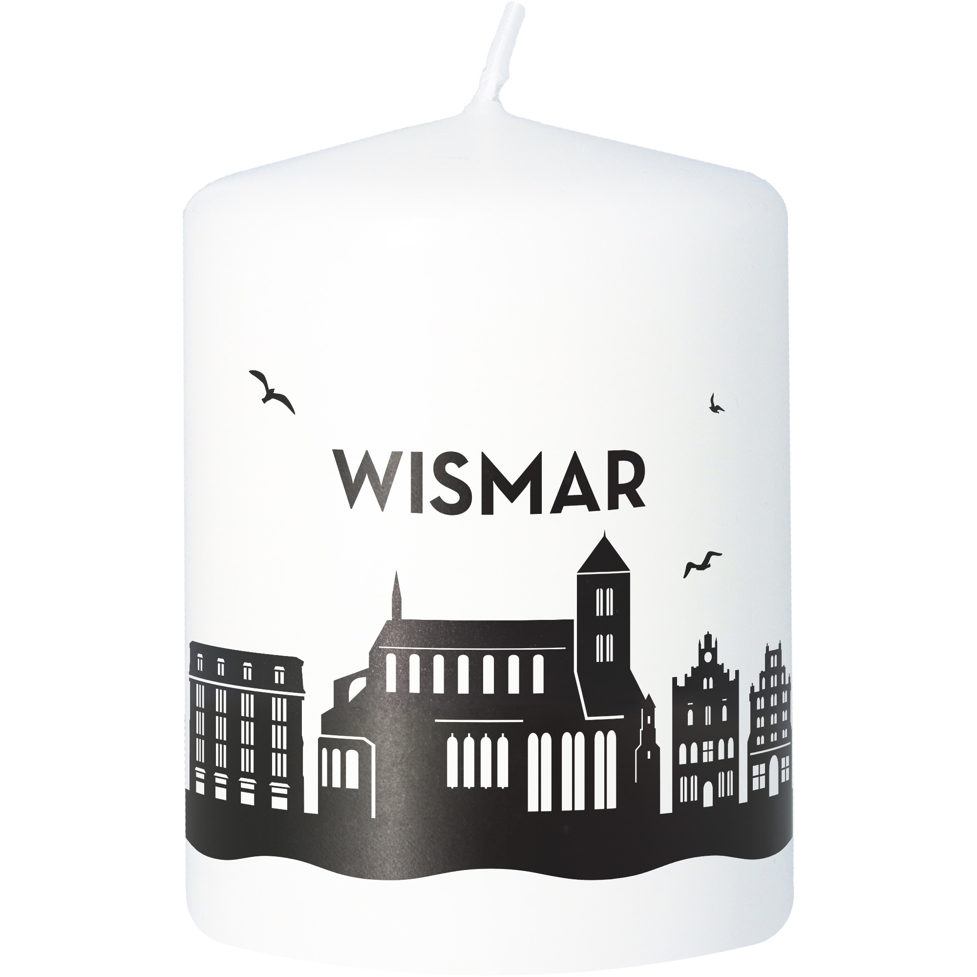 Stumpenkerze Skyline Wismar Stumpenkerze Skyline Wismar