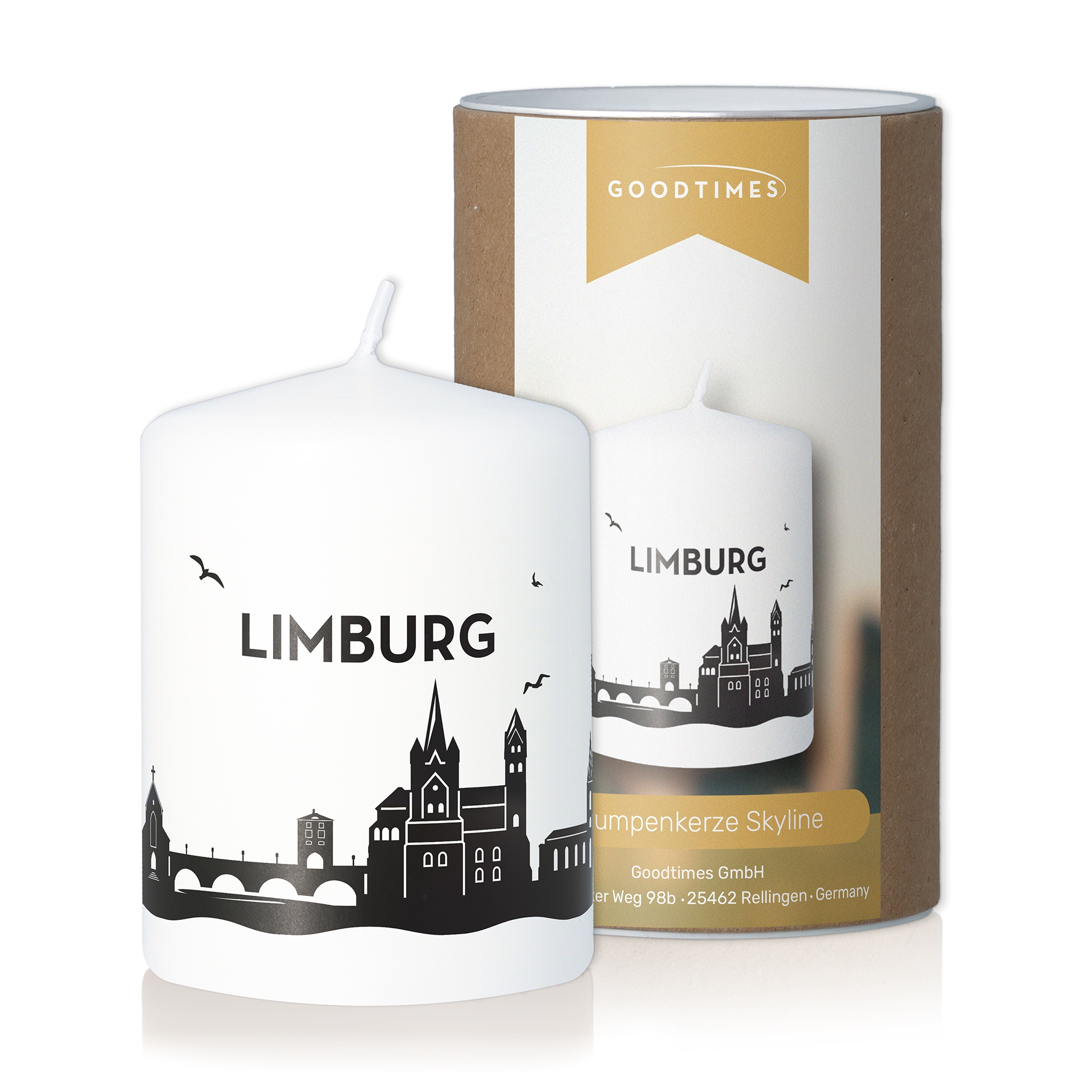 Stumpenkerze Skyline Limburg Kerze