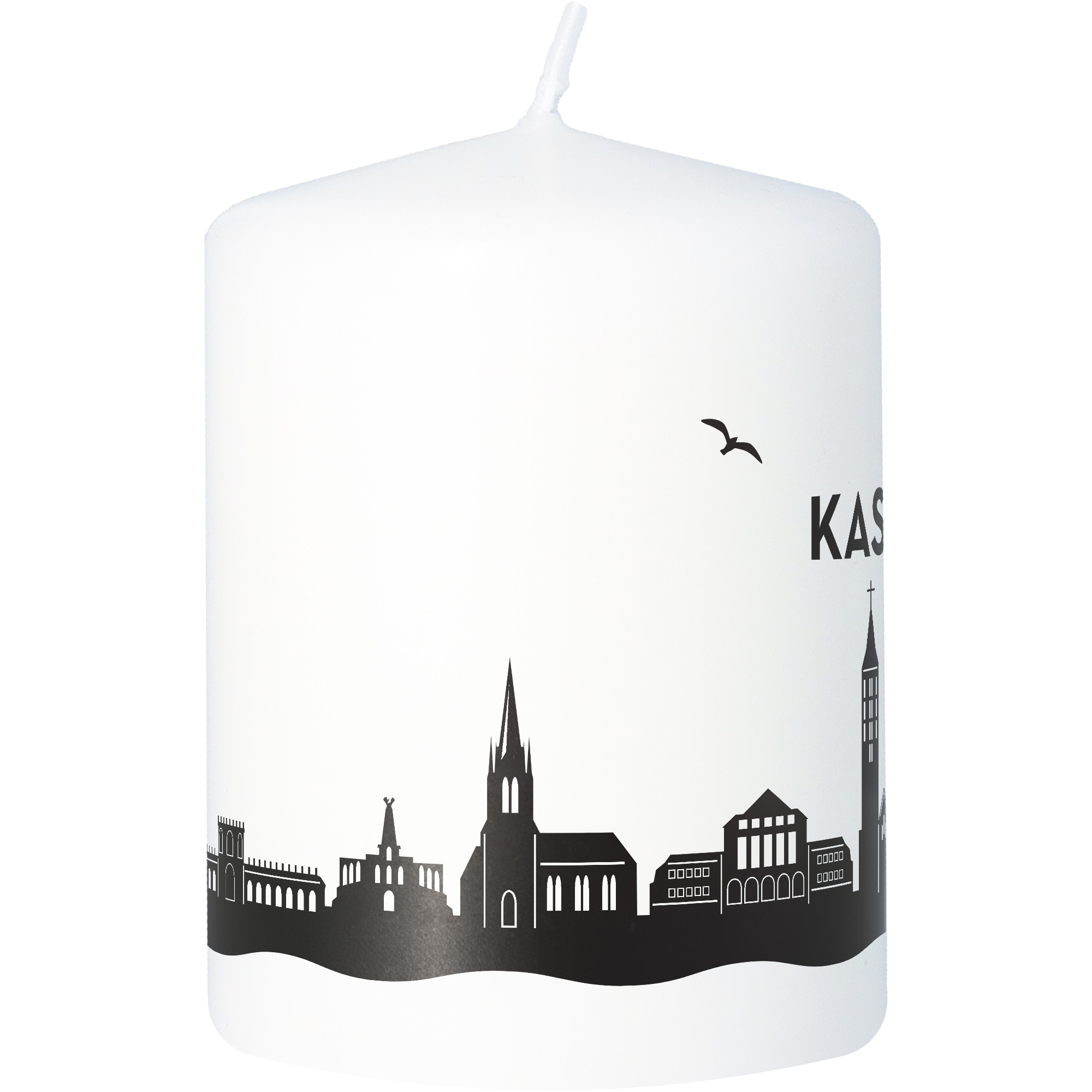 Stumpenkerze Skyline Kassel Tier, Vogel, Kerze