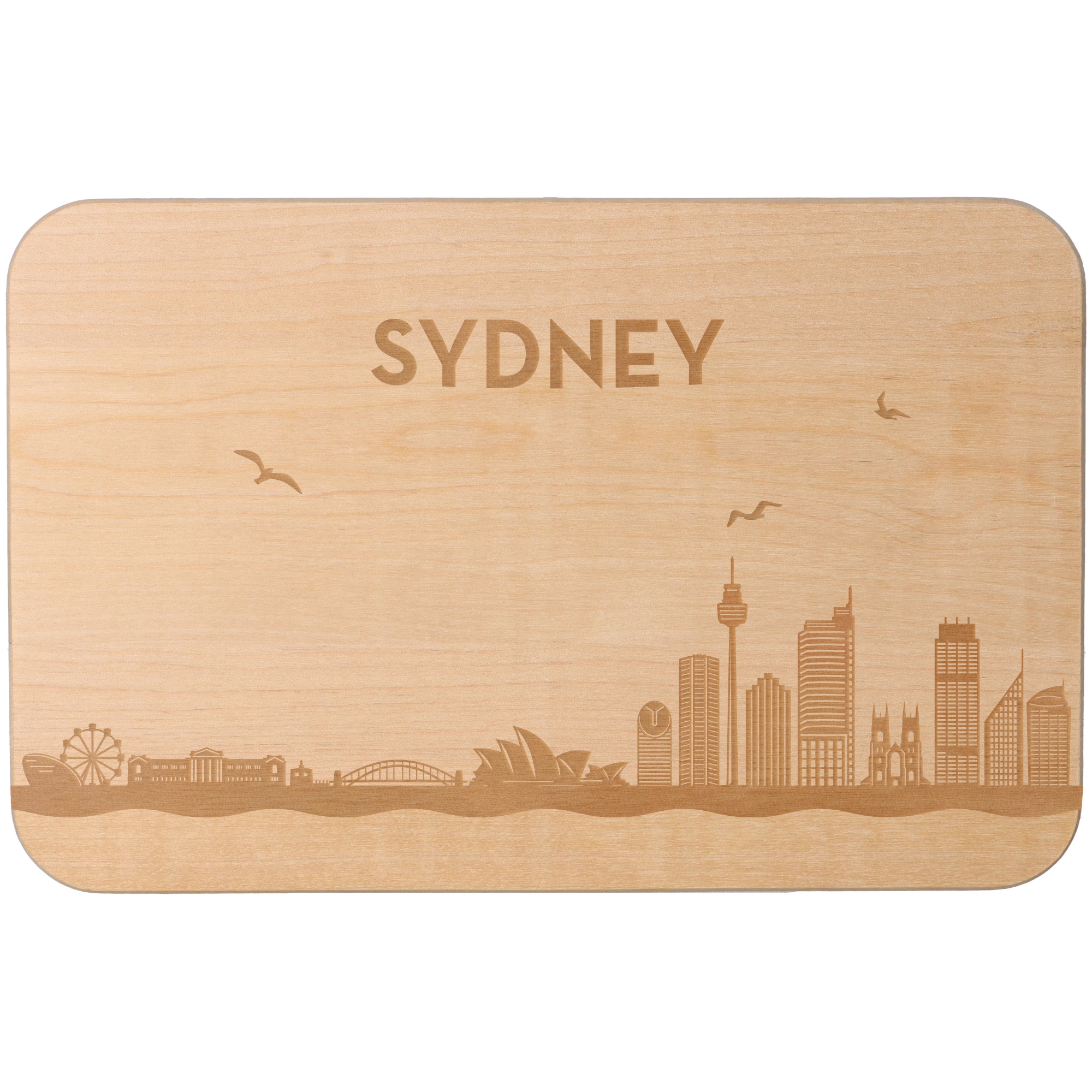 Frühstücksbrett Skyline Sydney Holz, Sperrholz, Matte