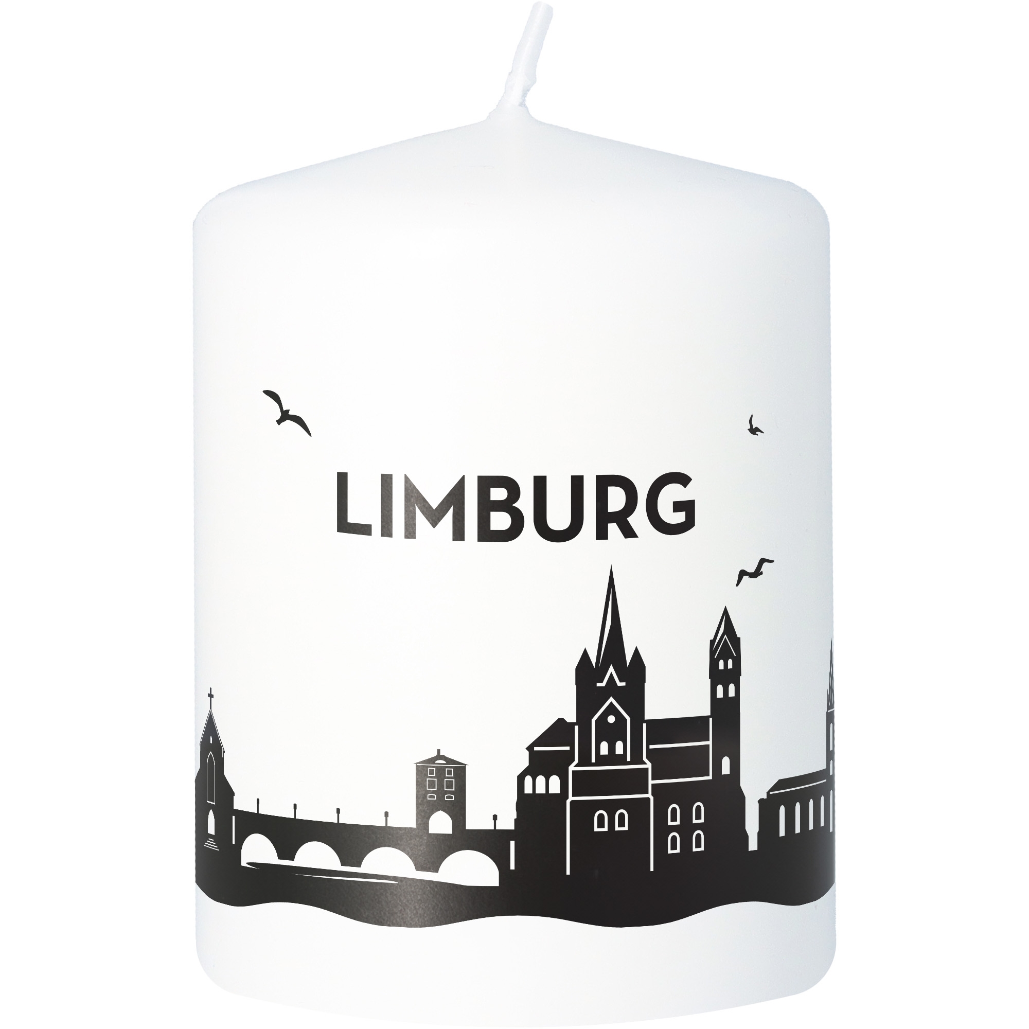 Stumpenkerze Skyline Limburg Kerze, Tier, Vogel