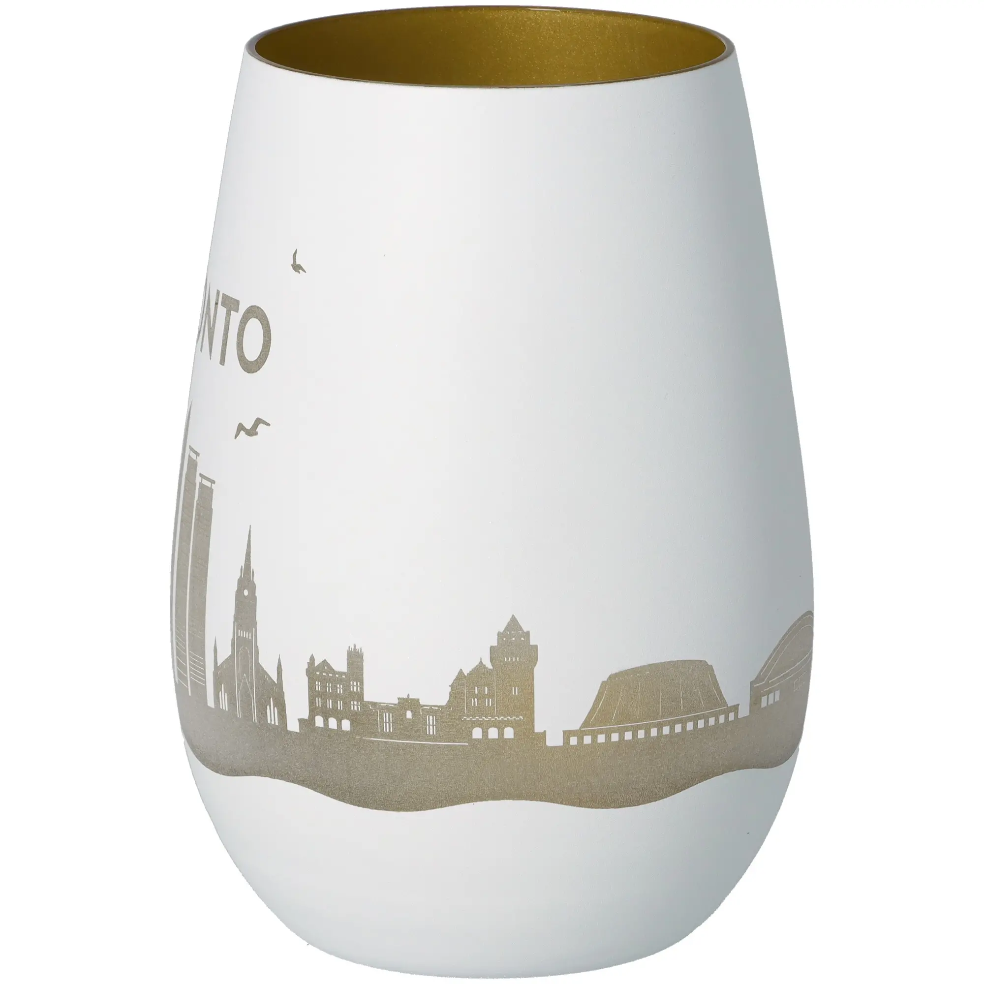 Vase, Porzellan, Weiß, Küstenlinie, Goldrand
