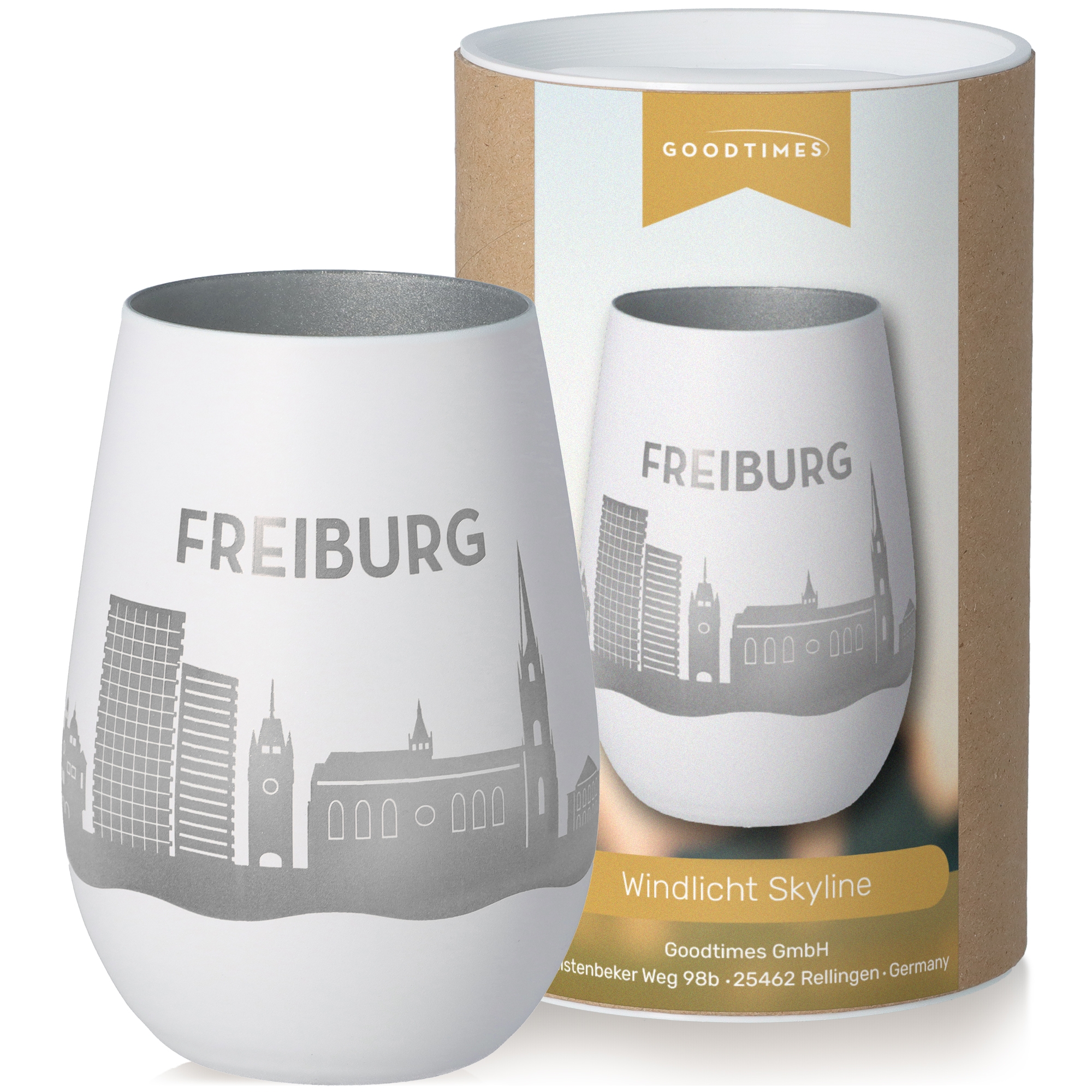 Windlicht Skyline Freiburg Töpferei, Lampe, Tasse