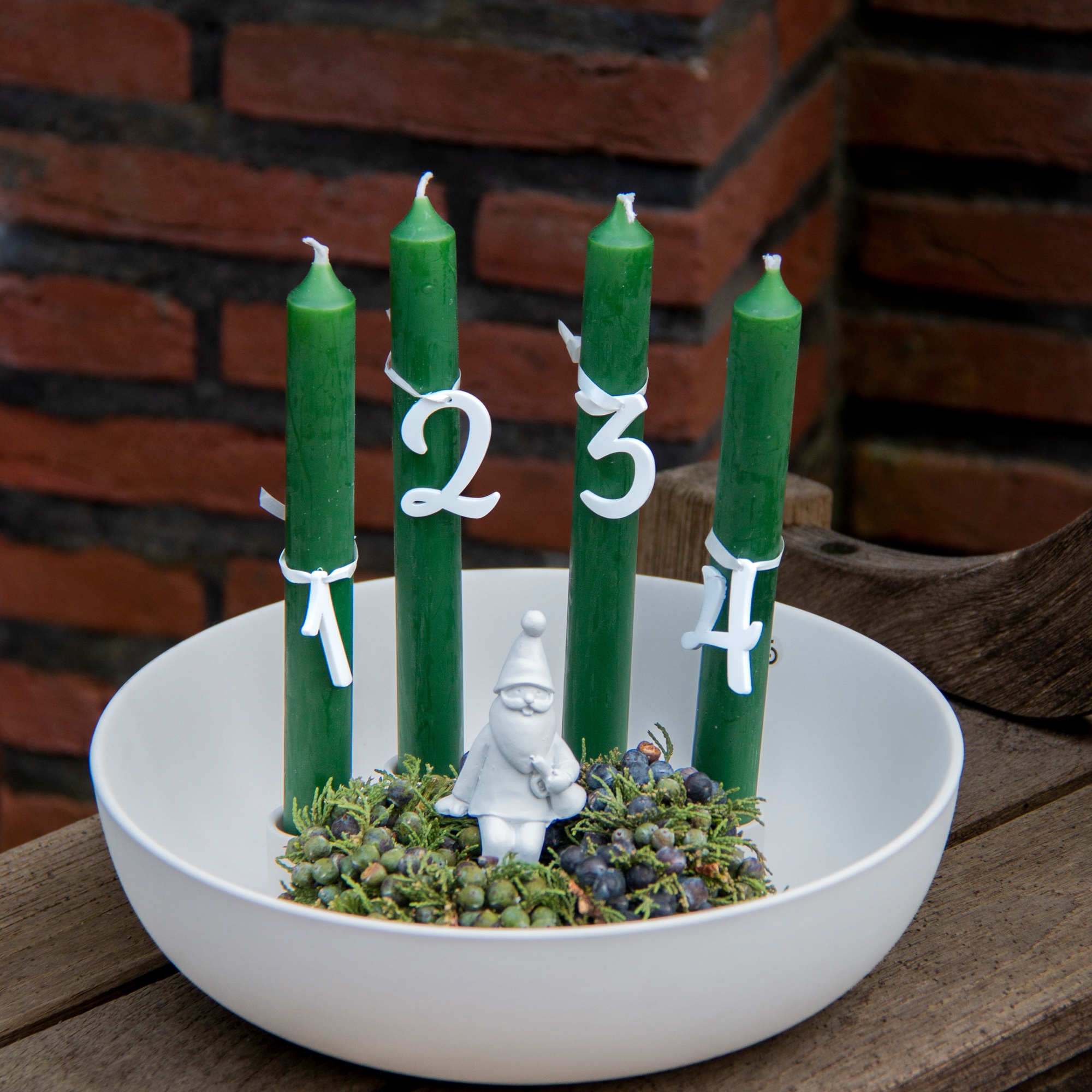 Adventskranz Anhänger Zahlen 1-4 Grün Adventskranz Anhänger Zahlen 1-4 Grün