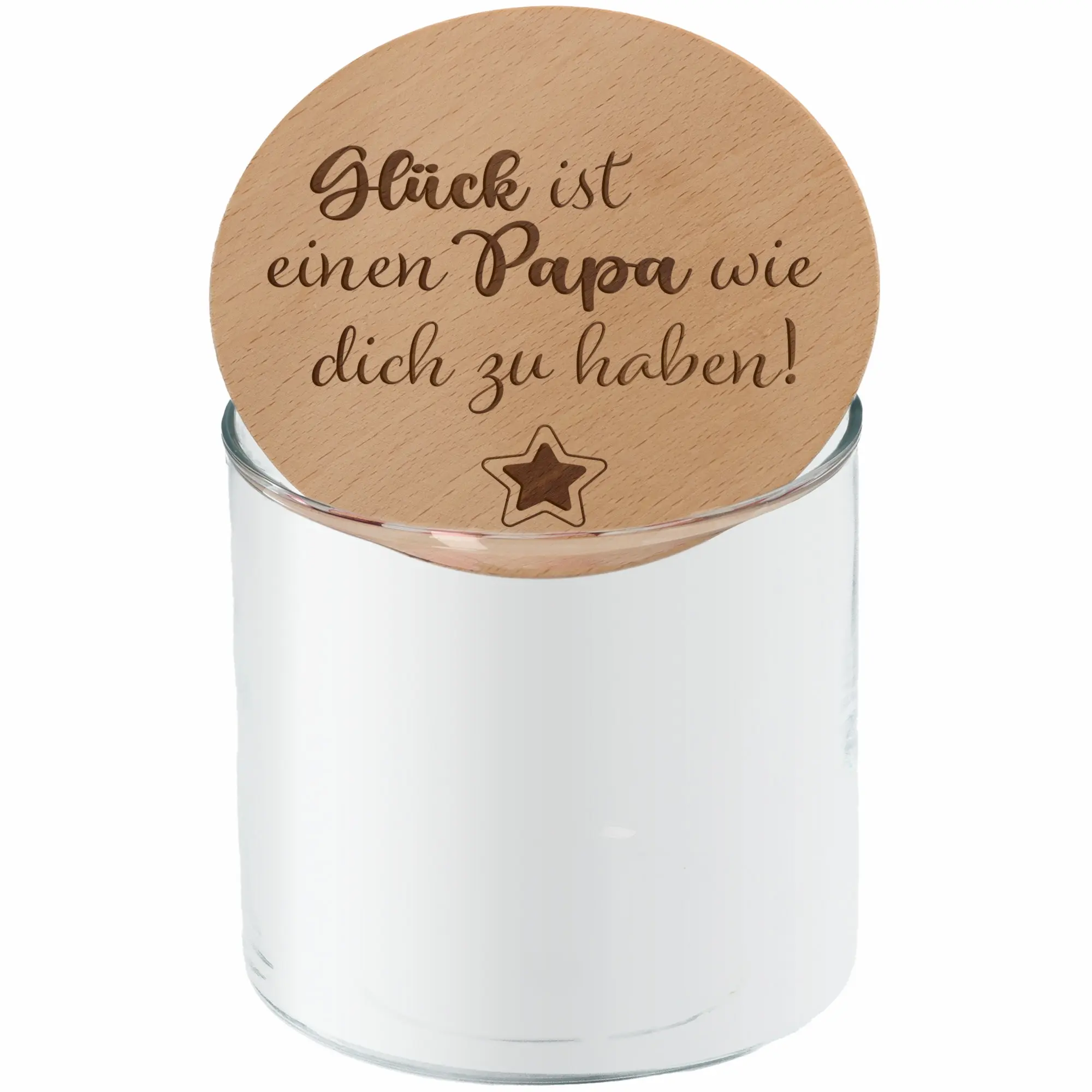 Geschenkglas Stern "Glück ist einen Papa wie dich zu haben!"