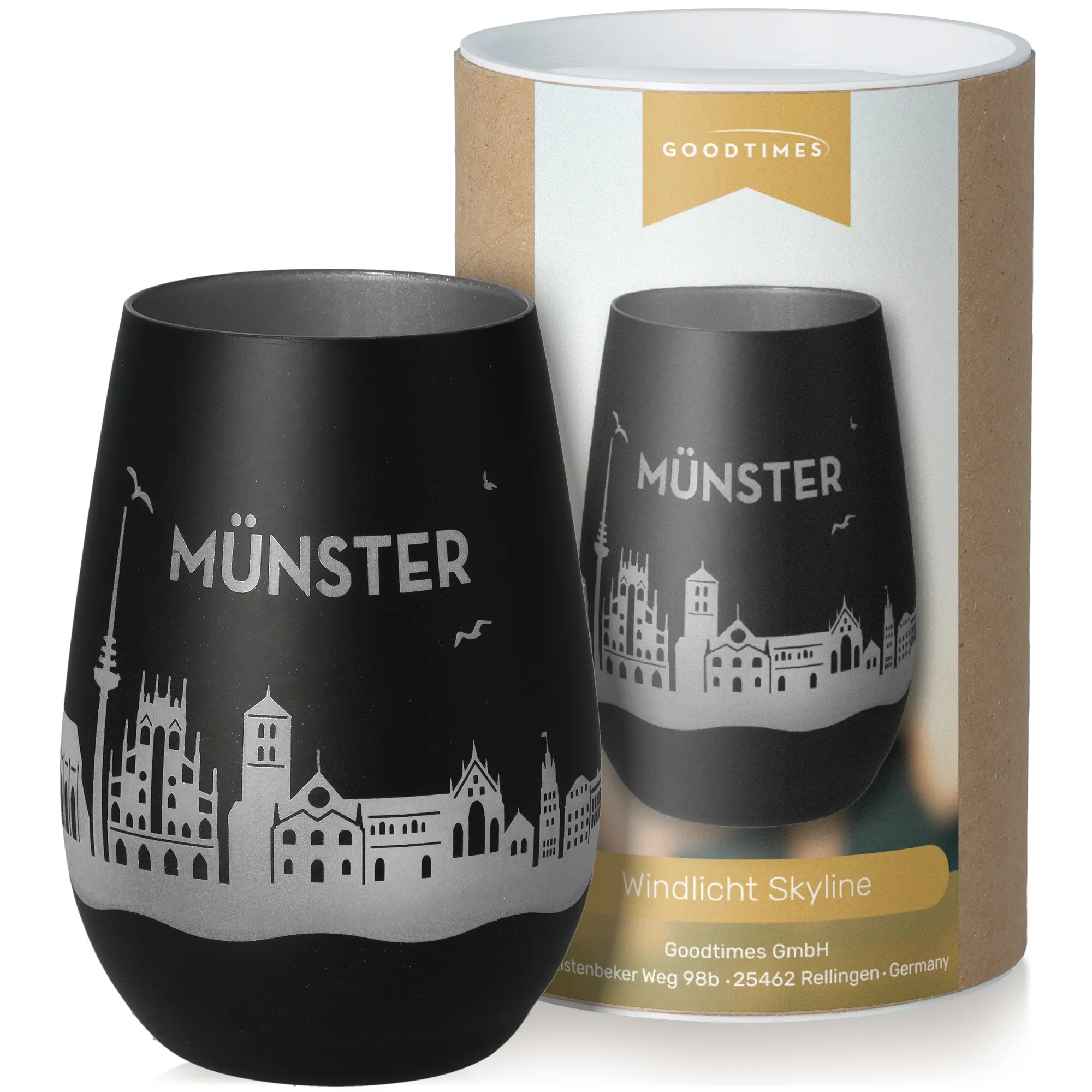 becher, tumbler, glas, windlich, stadtansicht