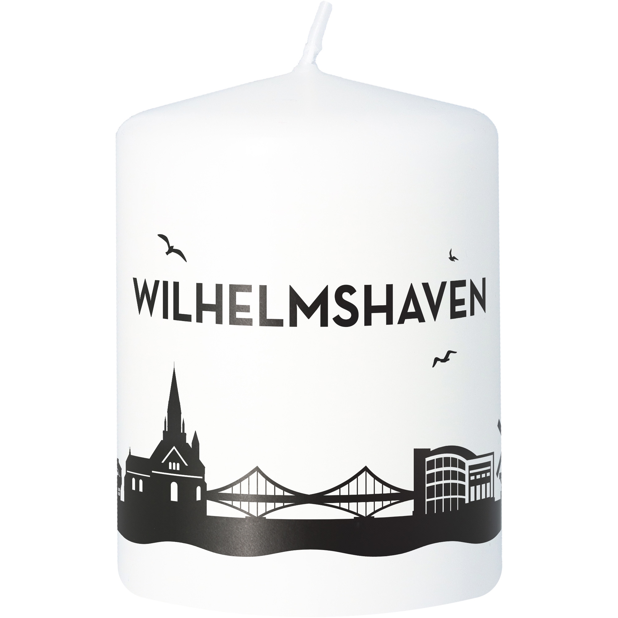 Stumpenkerze Skyline Wilhelmshaven Stumpenkerze Skyline Wilhelmshaven
