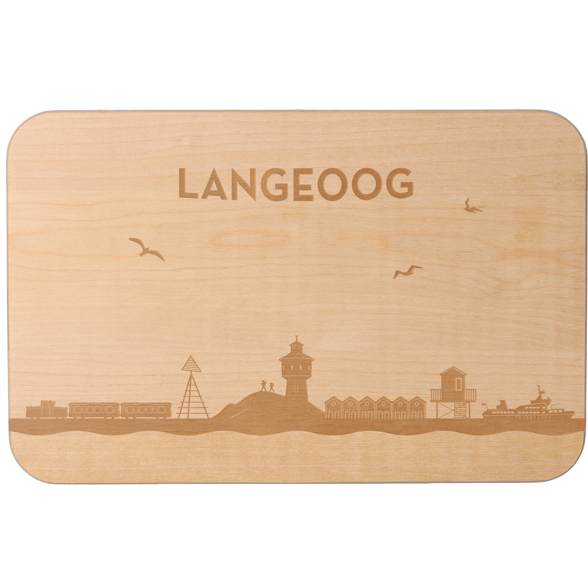 Frühstücksbrett Skyline Langeoog Frühstücksbrett Skyline Langeoog