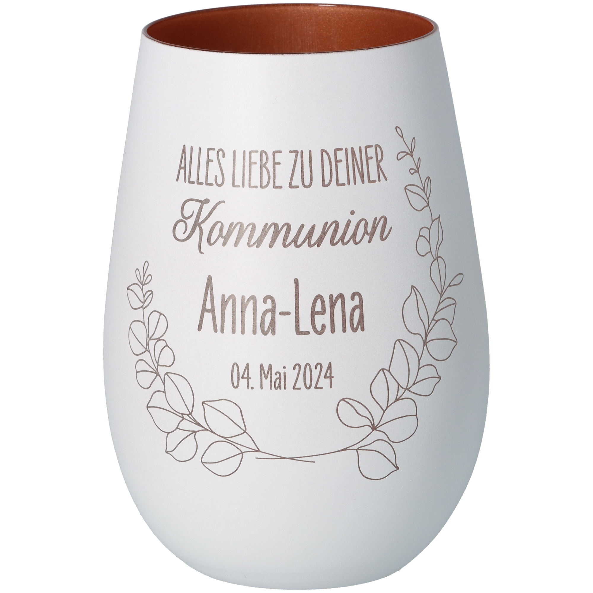 Windlicht "Kommunion" Krug, Töpferei, Vase, Glas