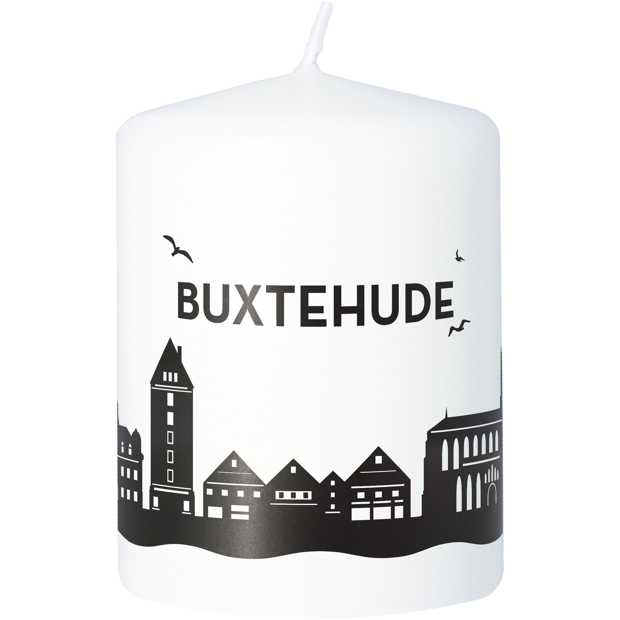 Stumpenkerze Skyline Buxtehude Stumpenkerze Skyline Buxtehude