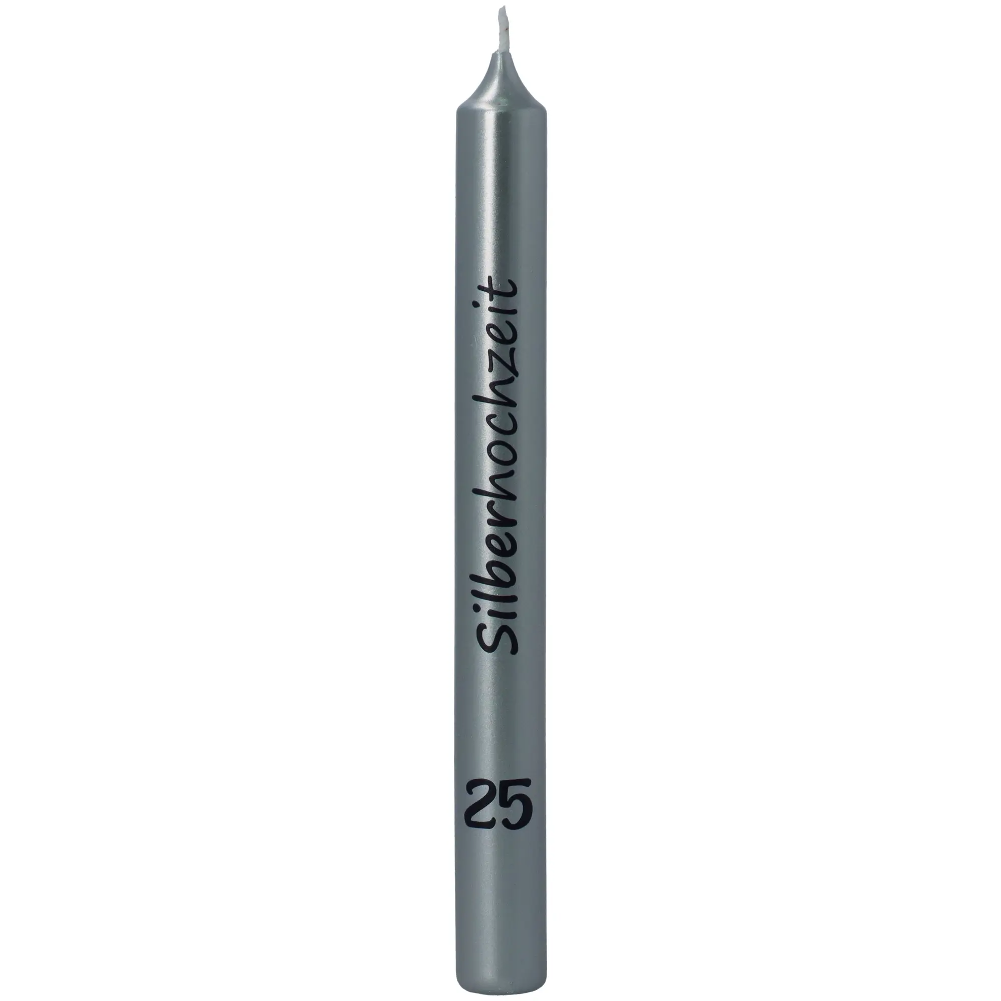 Stabkerze Metallic "25 - Silberhochzeit"