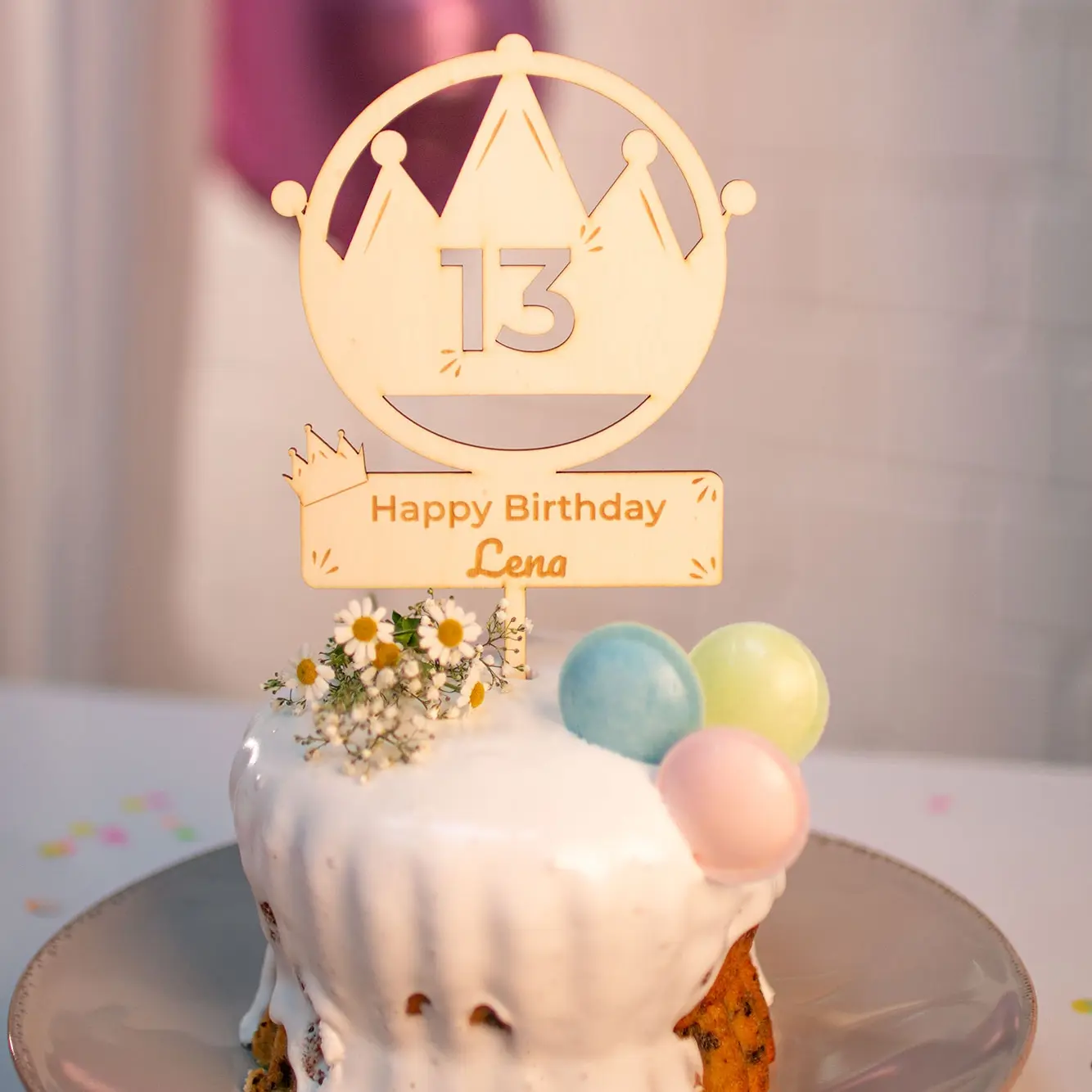 Cake Topper "Happy Birthday" Krone