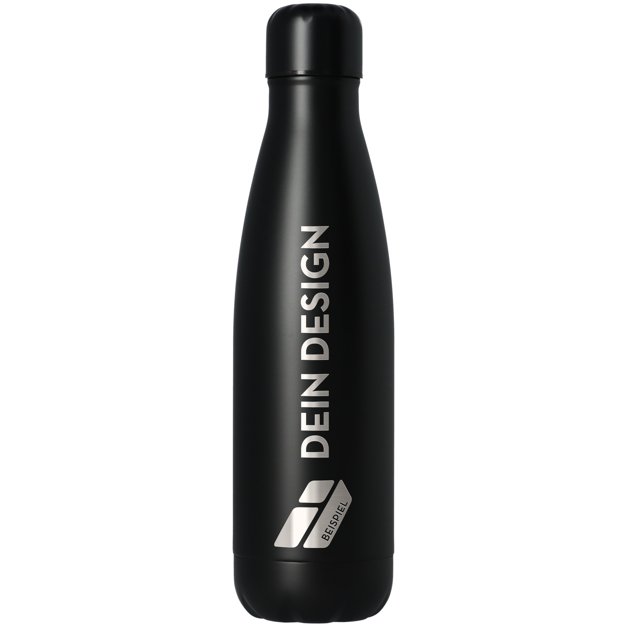 Trinkflasche Dein Design Schwarz mit Gravur Flasche, Wasserflasche, Shaker