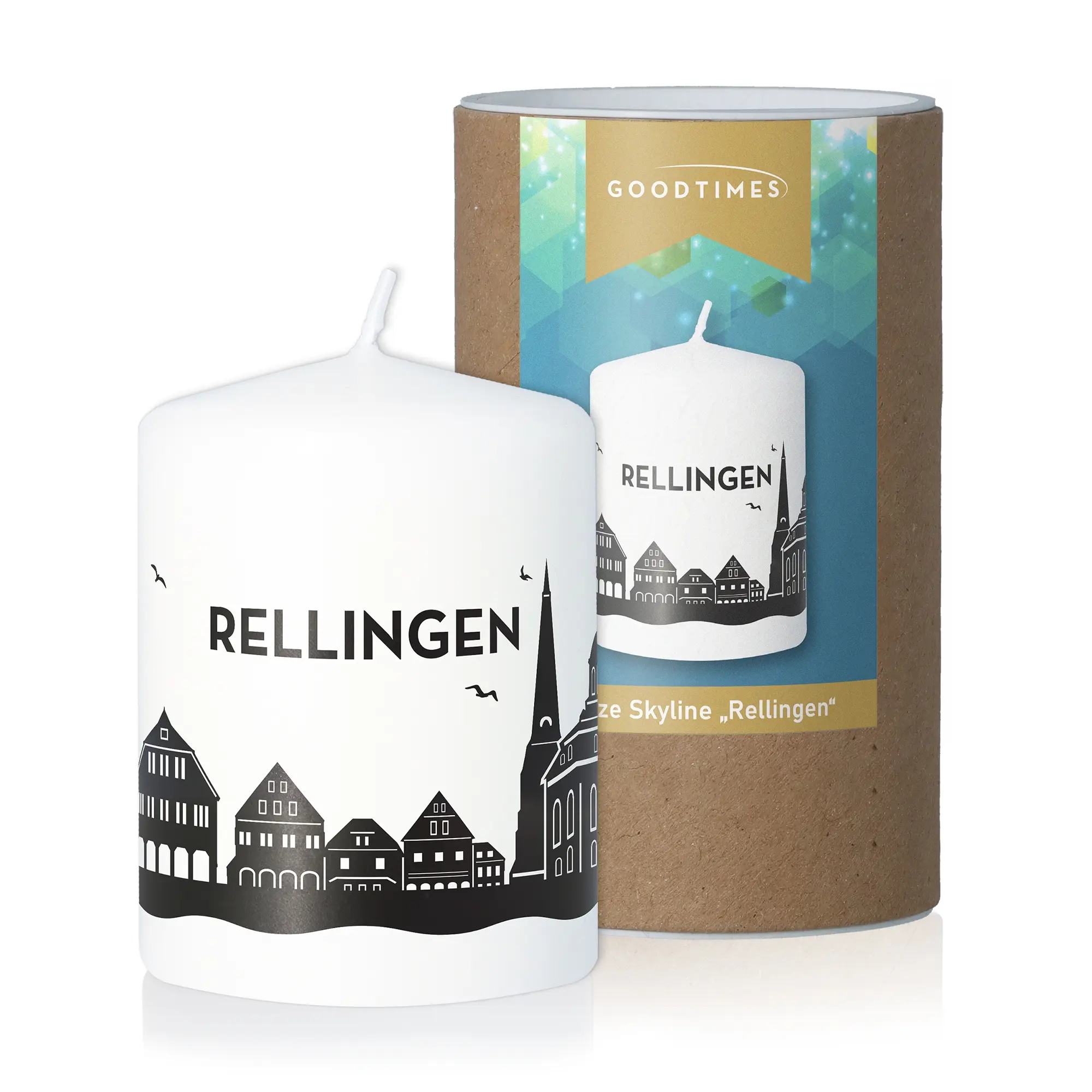Stumpenkerze Skyline Rellingen