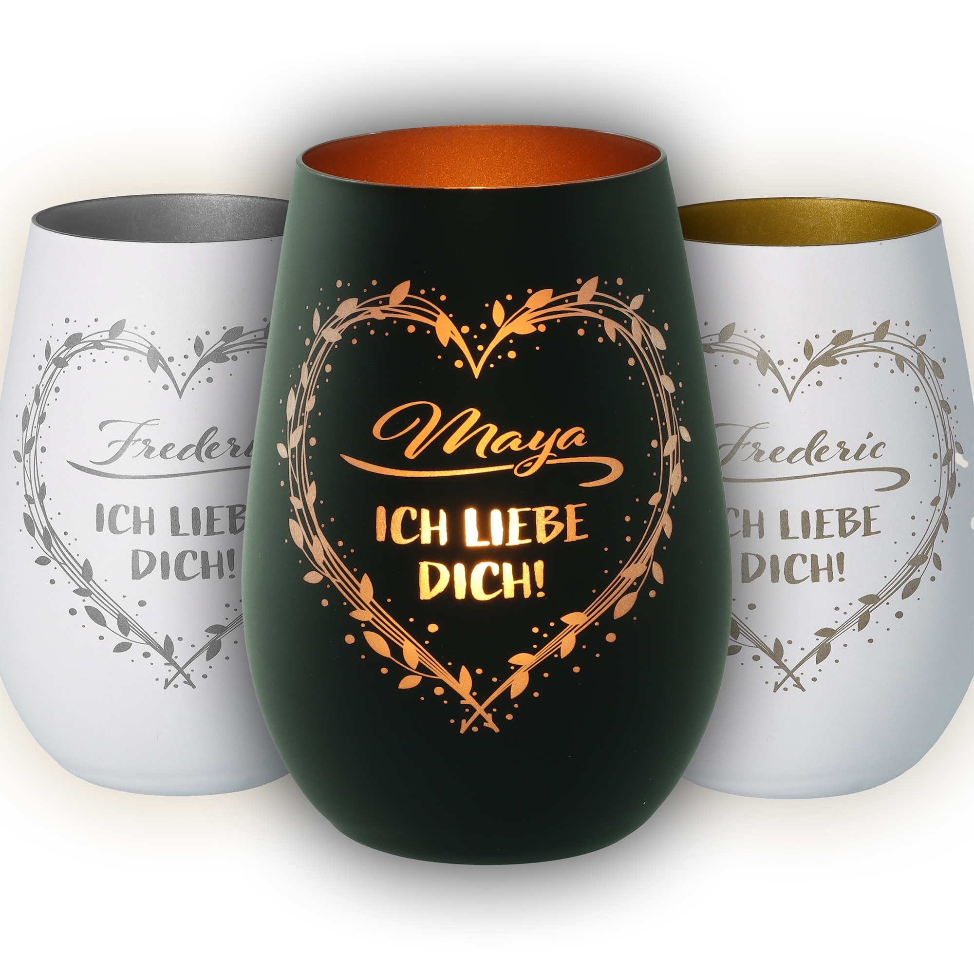 Windlicht "Ich liebe dich" Krug, Töpferei, Glas, Tasse