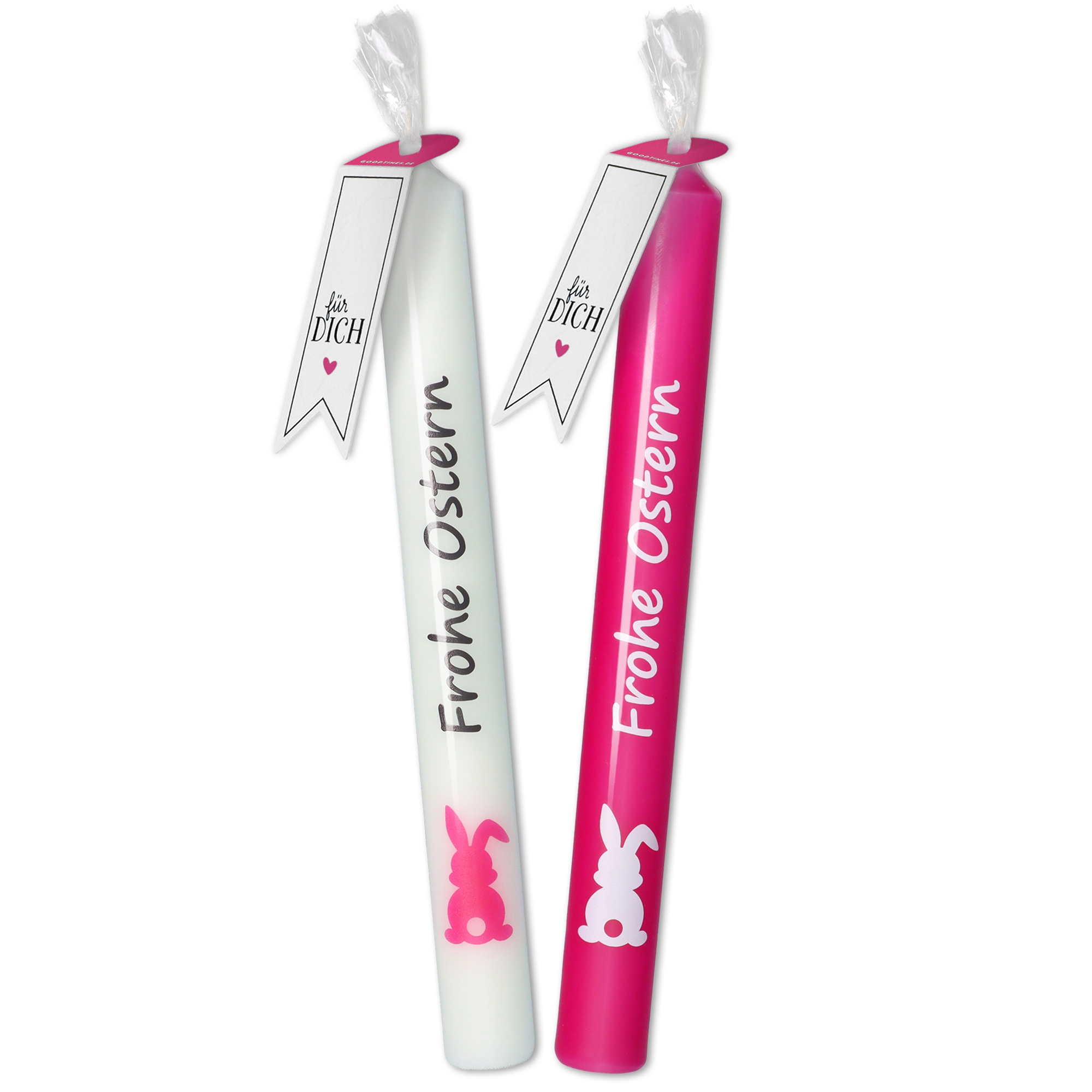 Stabkerzen-Set Pink "Frohe Ostern"