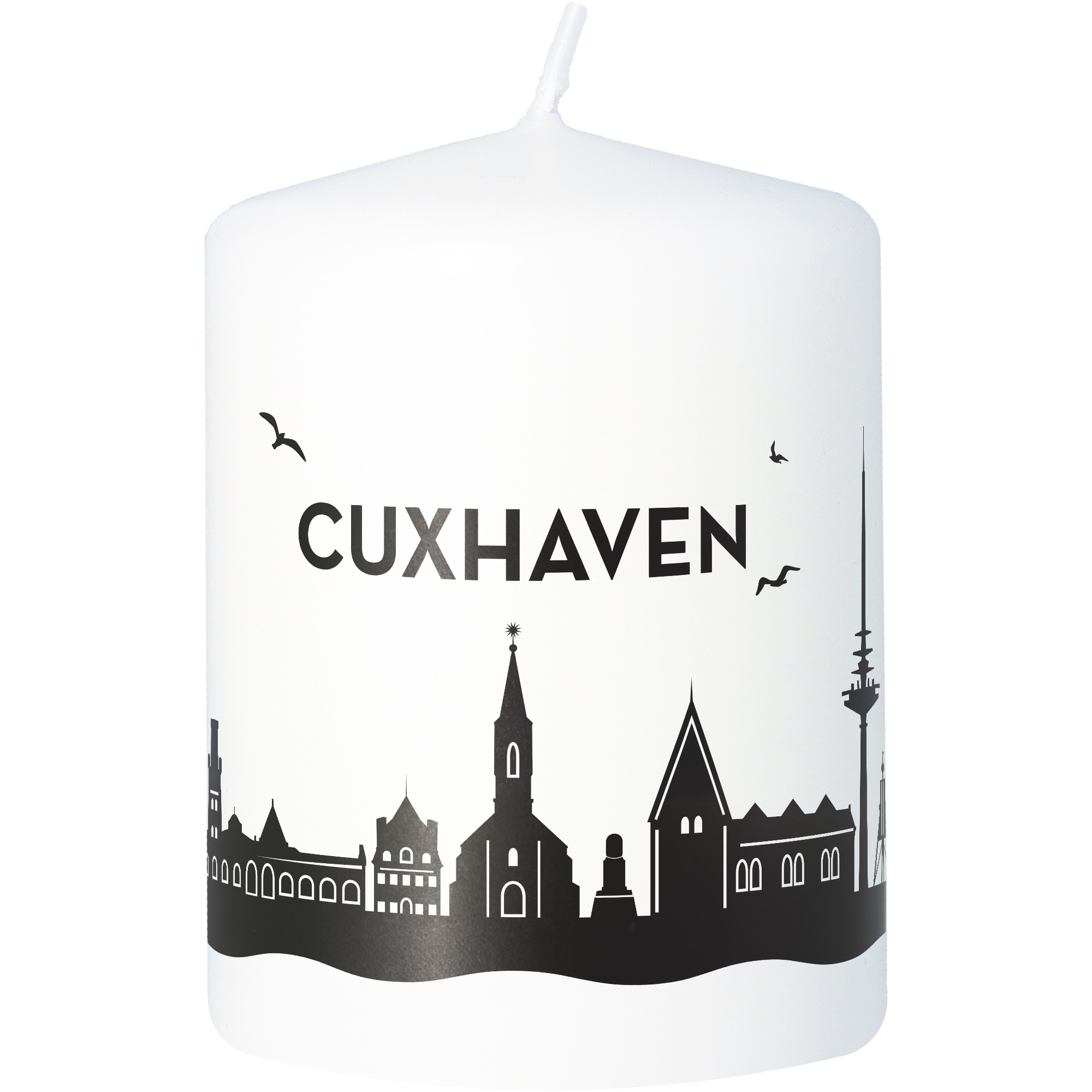 Stumpenkerze Skyline Cuxhaven Stumpenkerze Skyline Cuxhaven