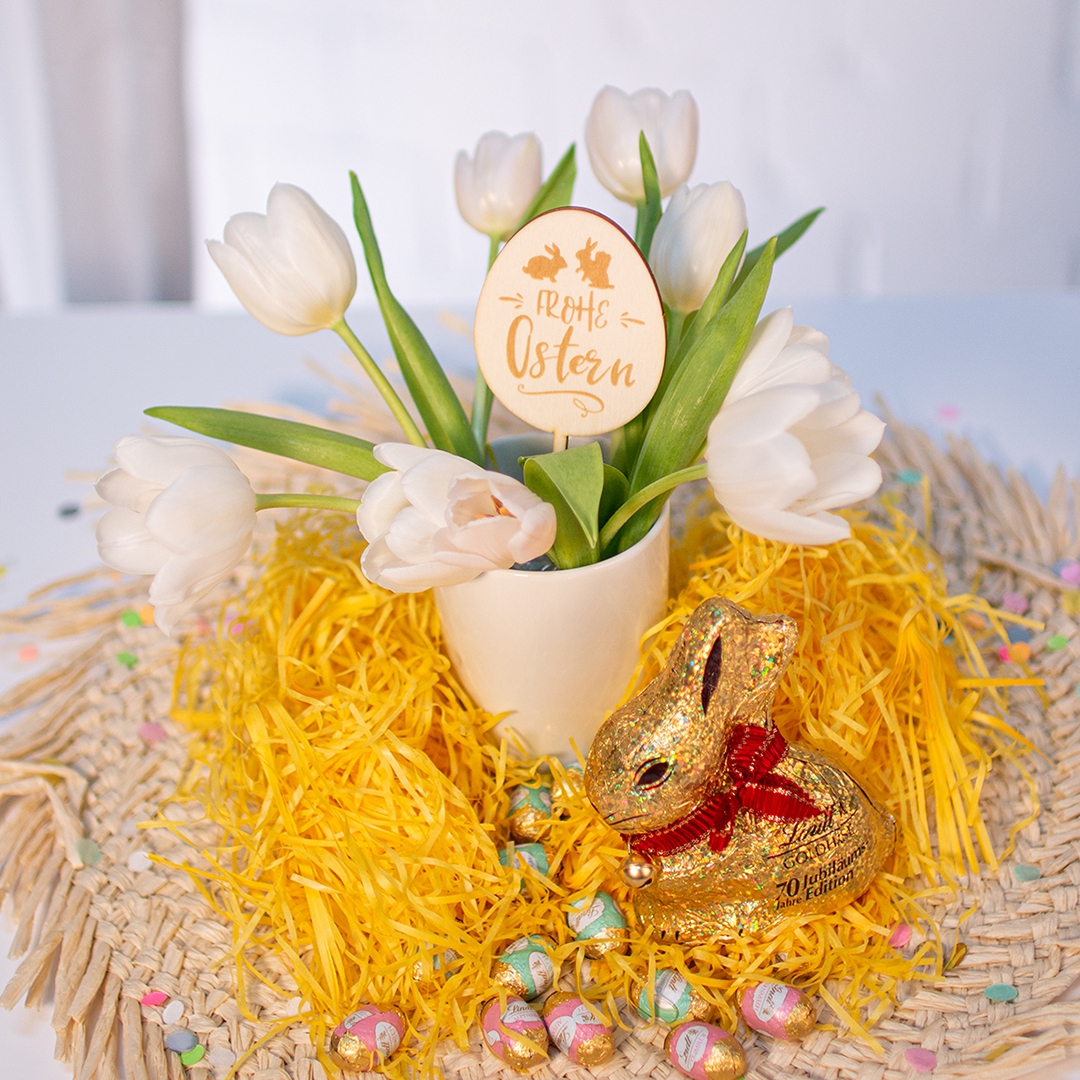 Blumenstecker "Frohe Ostern"
