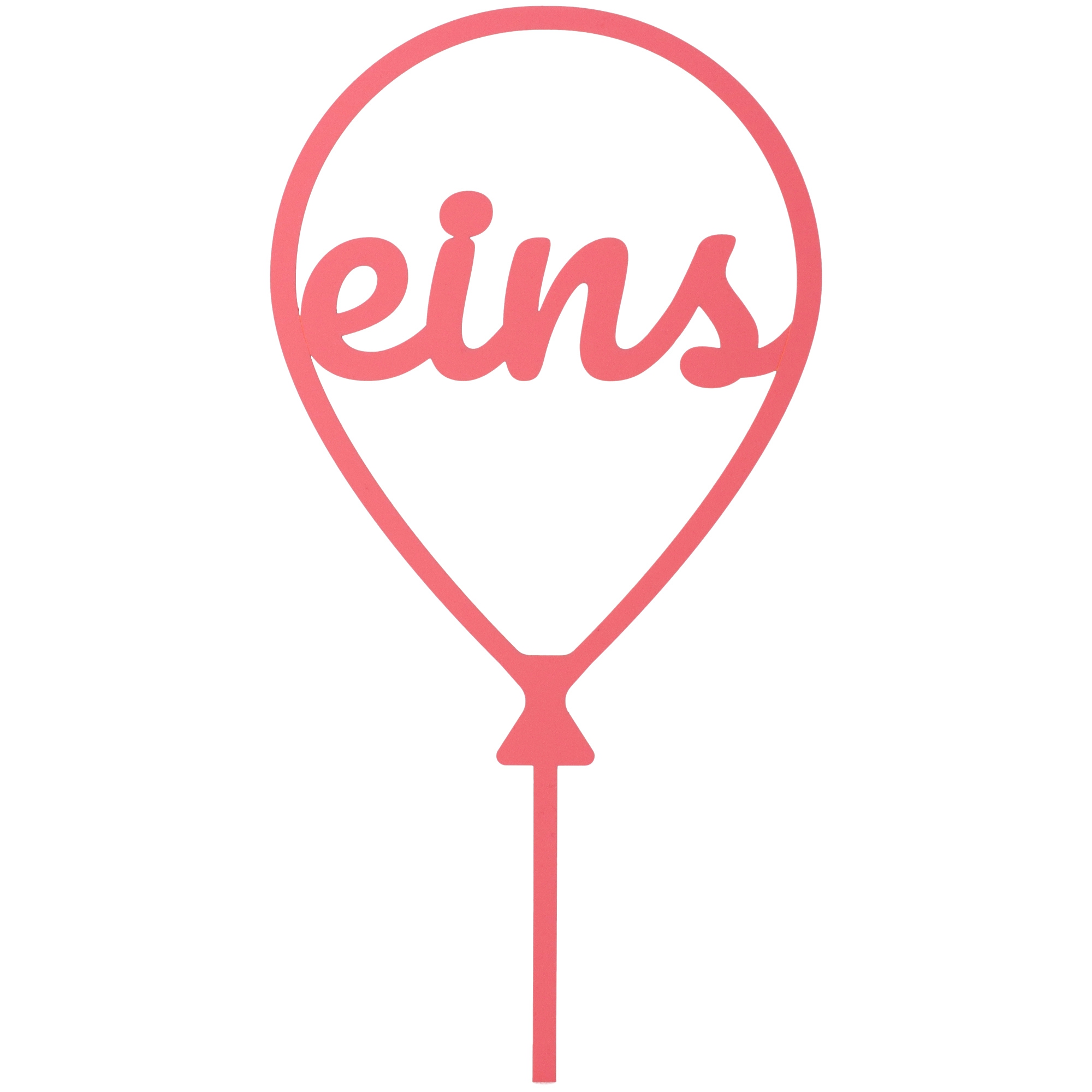 Cake Topper Ballon Zahl 1 Rosa