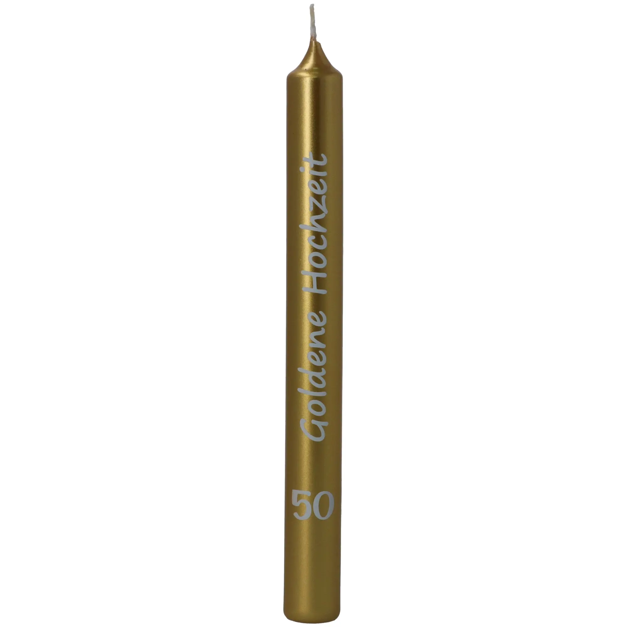 Stabkerze Metallic "50 - Goldene Hochzeit"