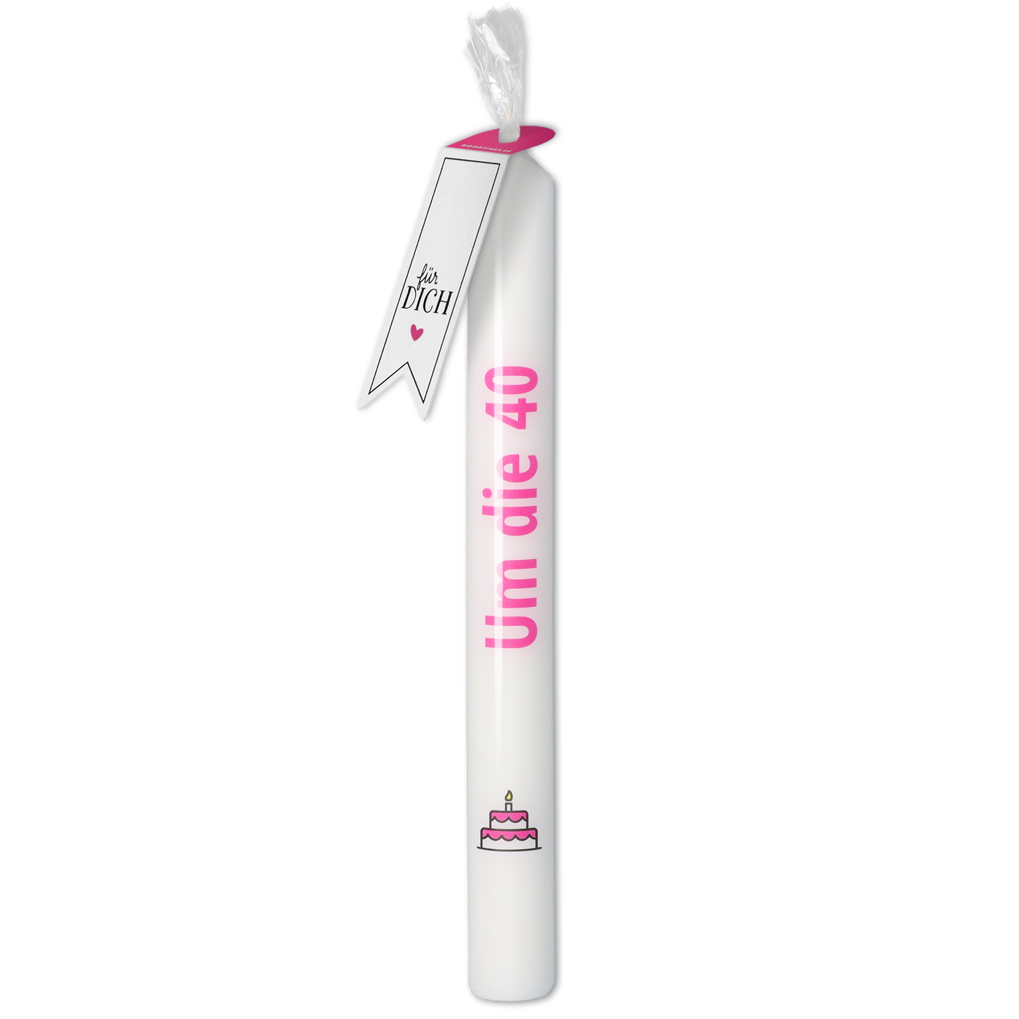 Stabkerze "Um die 40" Pink