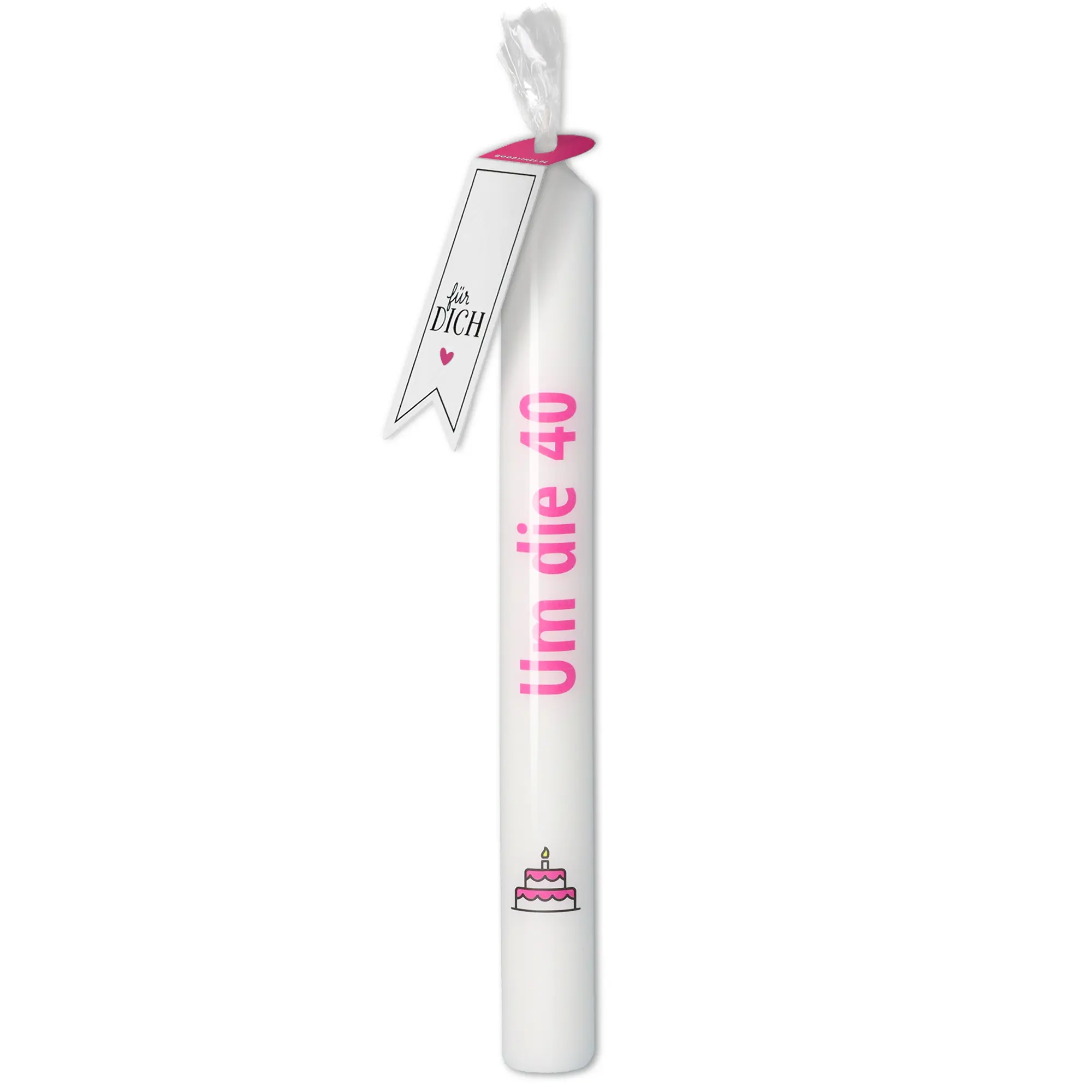 Stabkerze "Um die 40" Pink