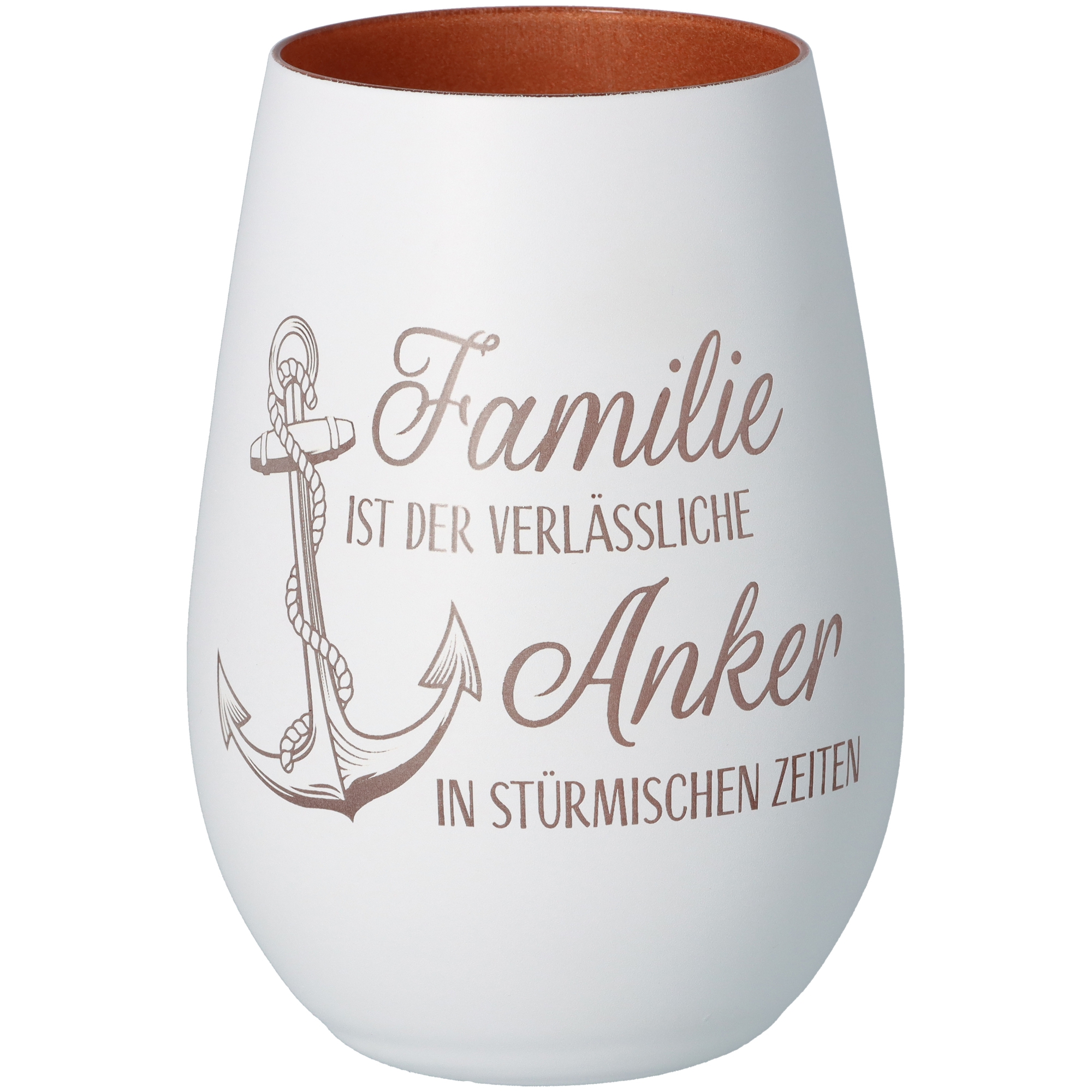 Windlicht Familie Anker Weiß/Bronze Windlicht Familie Anker Weiß/Bronze