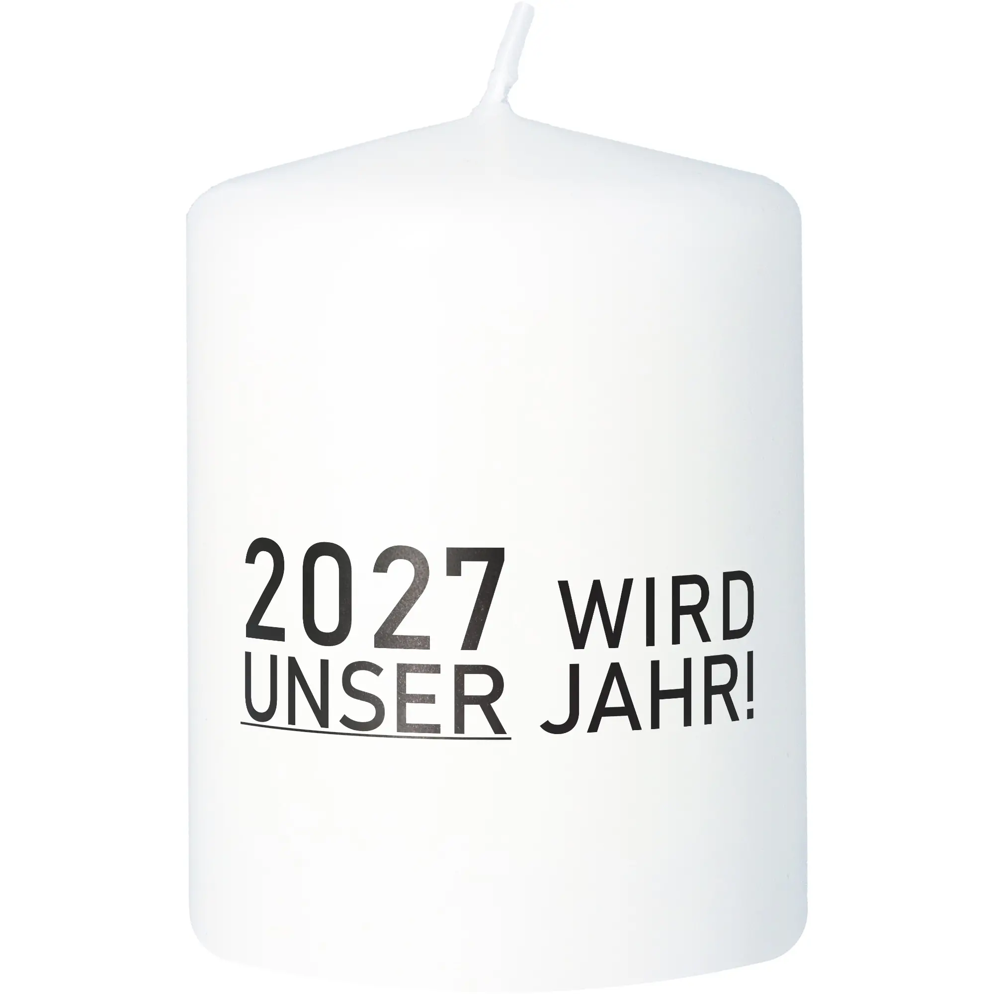 Stumpenkerze "2027 WIRD UNSER JAHR"