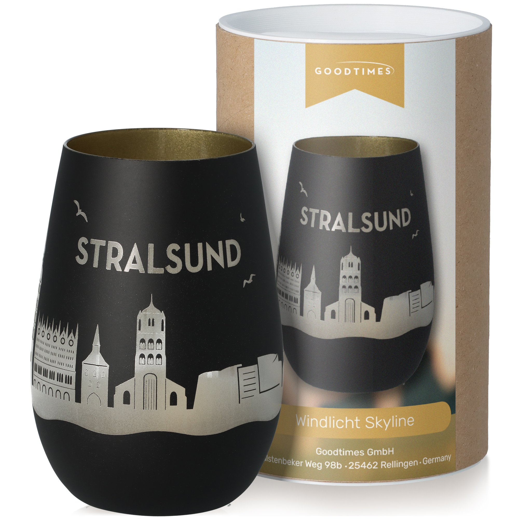 Windlicht Skyline Stralsund Krug, Töpferei