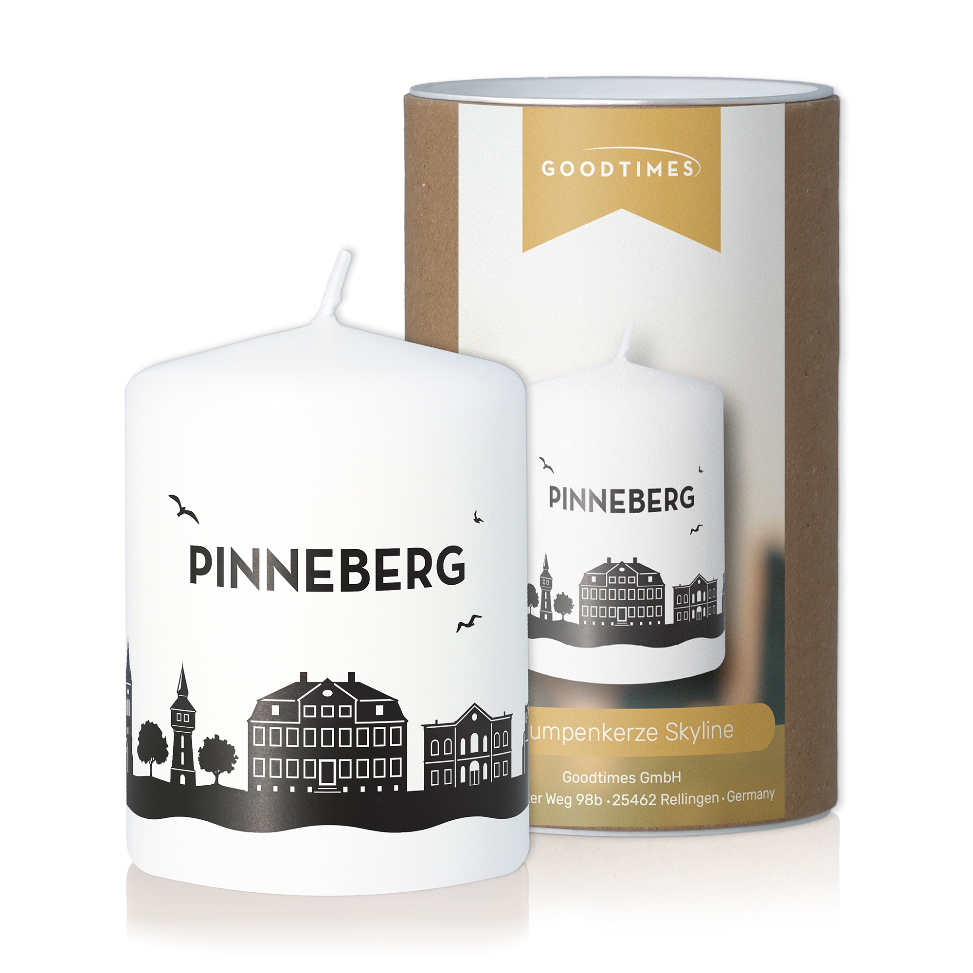 Stumpenkerze Skyline Pinneberg