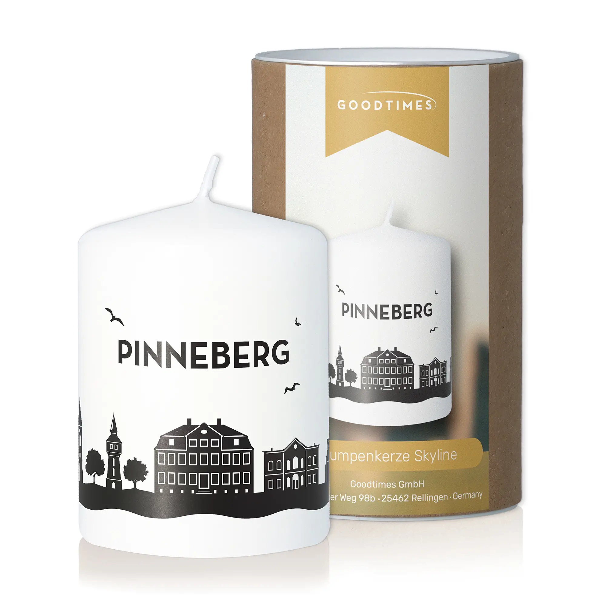 Stumpenkerze Skyline Pinneberg