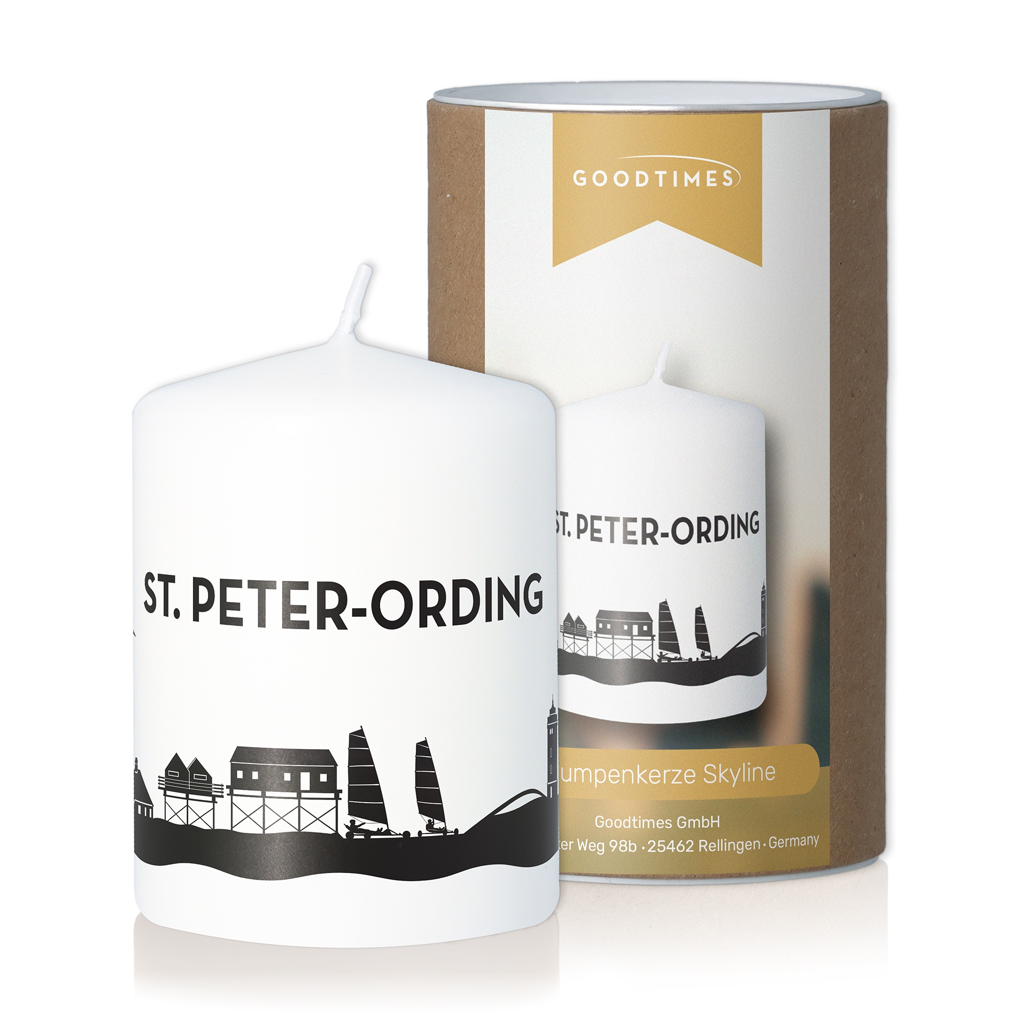 Stumpenkerze Skyline St. Peter-Ording