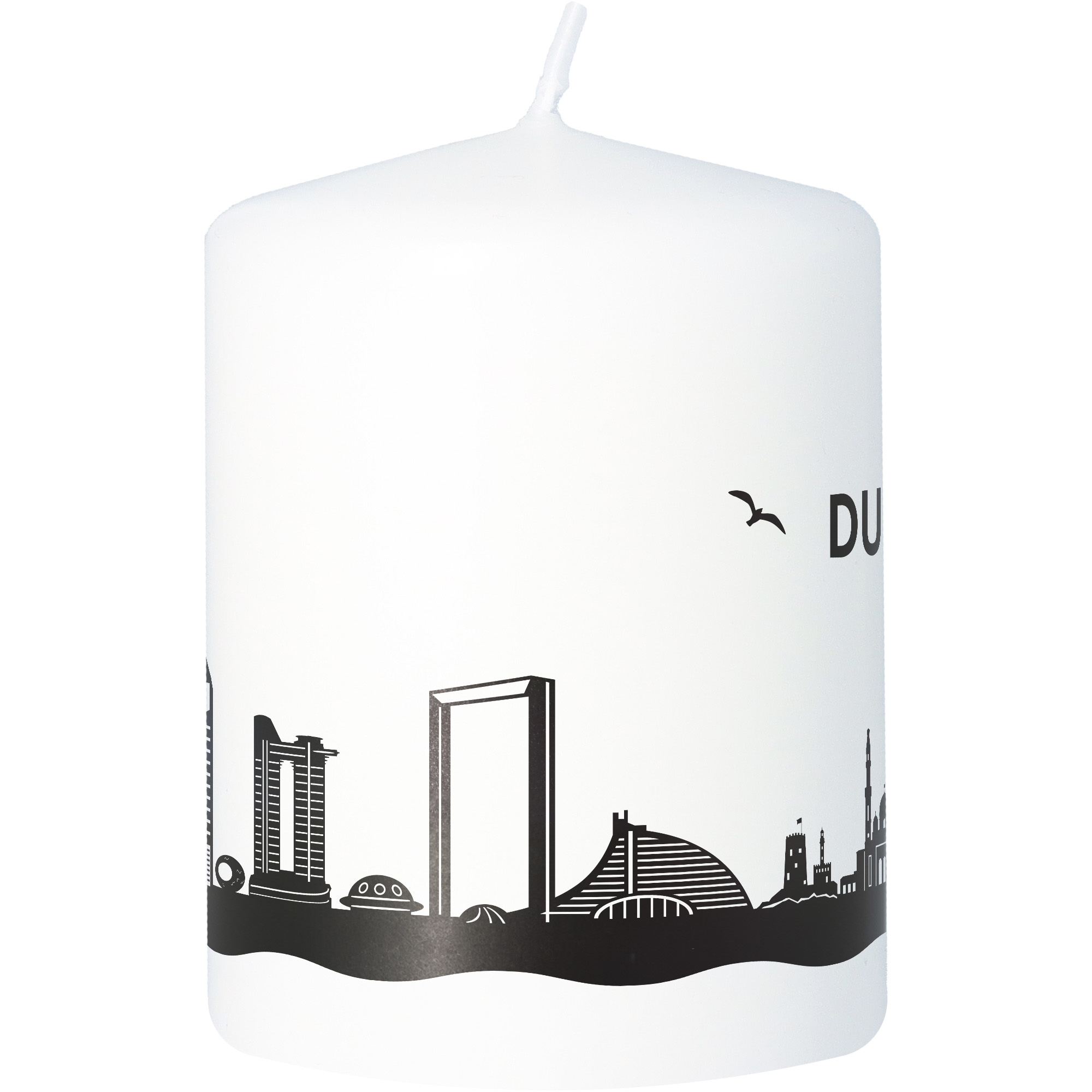 Stumpenkerze Skyline Dubai Tier, Vogel