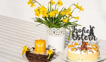 Geburtstagstorte, Torte, Leute, Blume, Narzisse