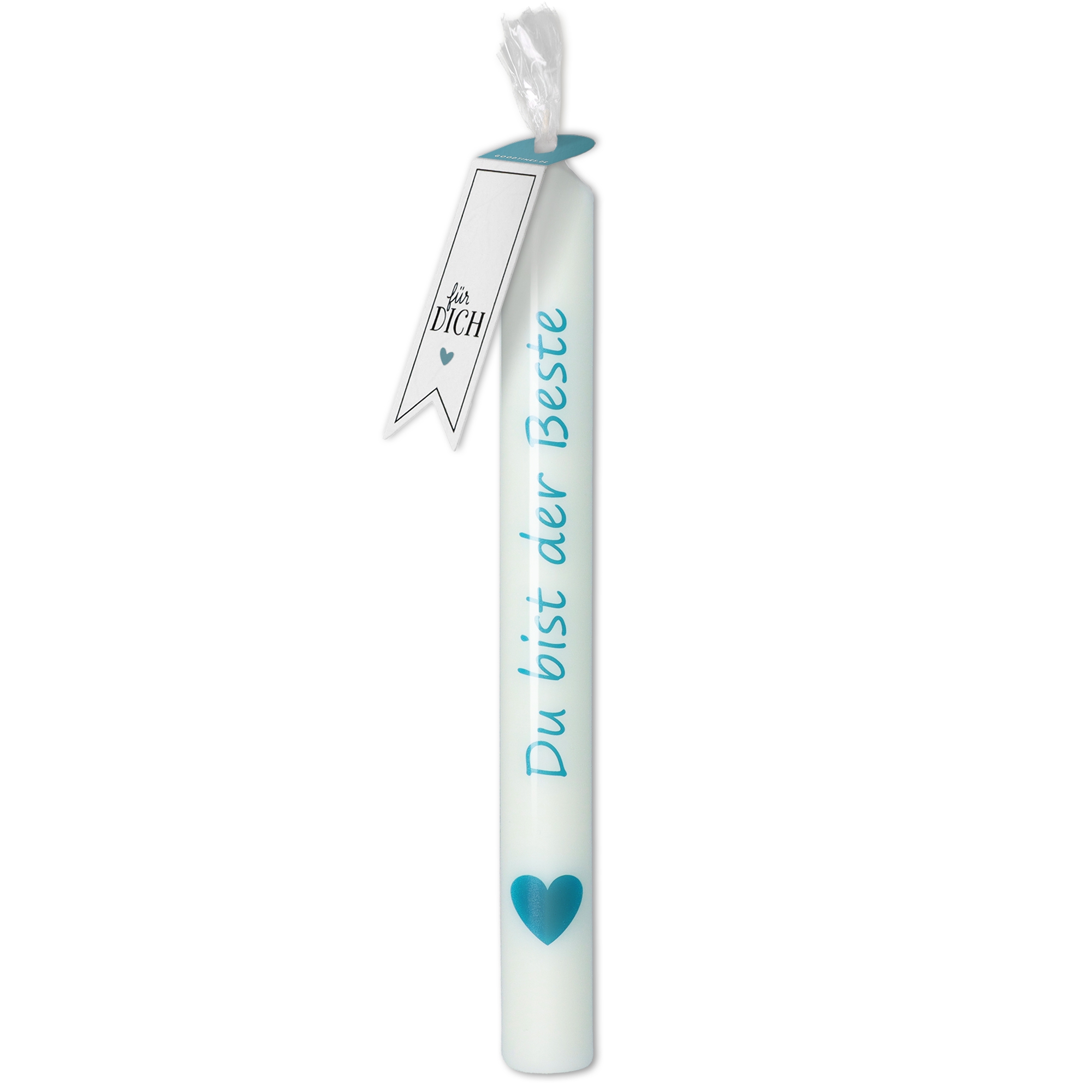 Stabkerze "Du bist der Beste" Petrol Stabkerze "Du bist der Beste" Petrol