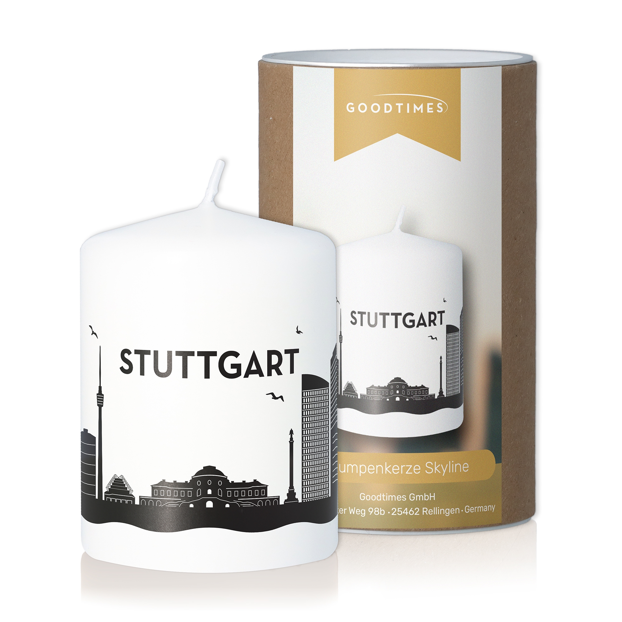 Stumpenkerze Skyline Stuttgart