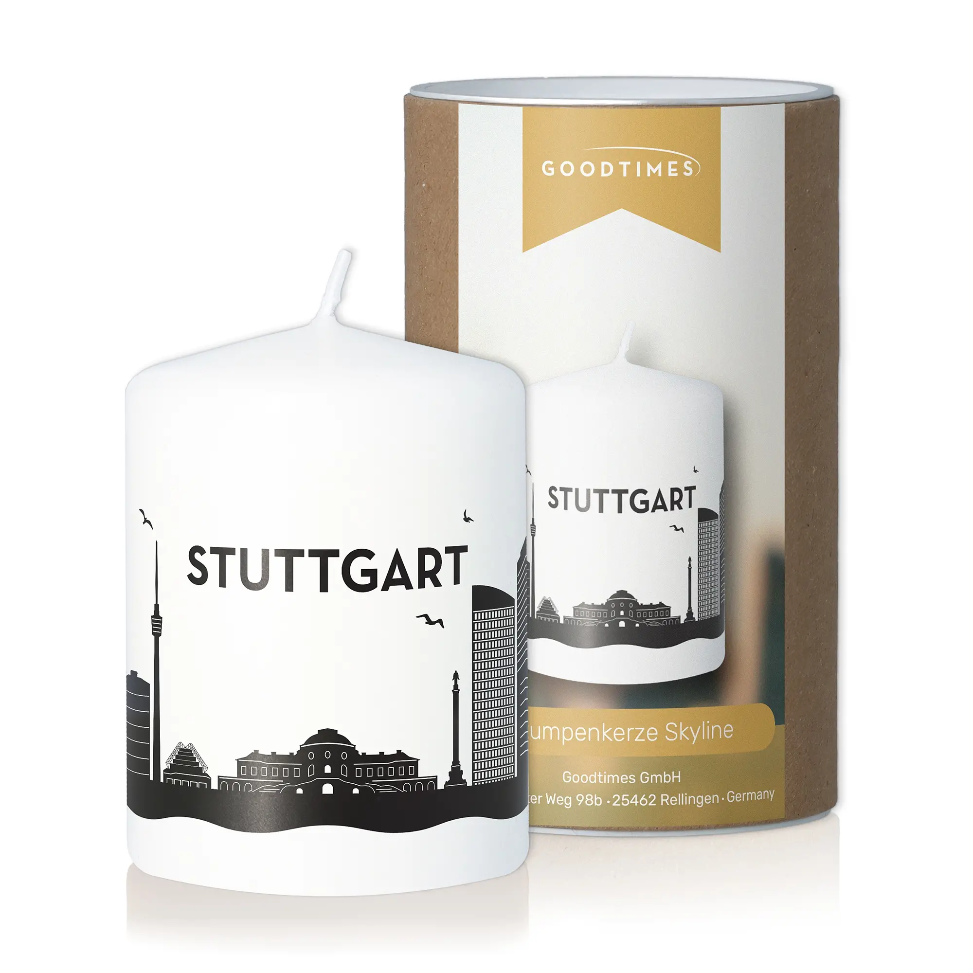 Stumpenkerze Skyline Stuttgart
