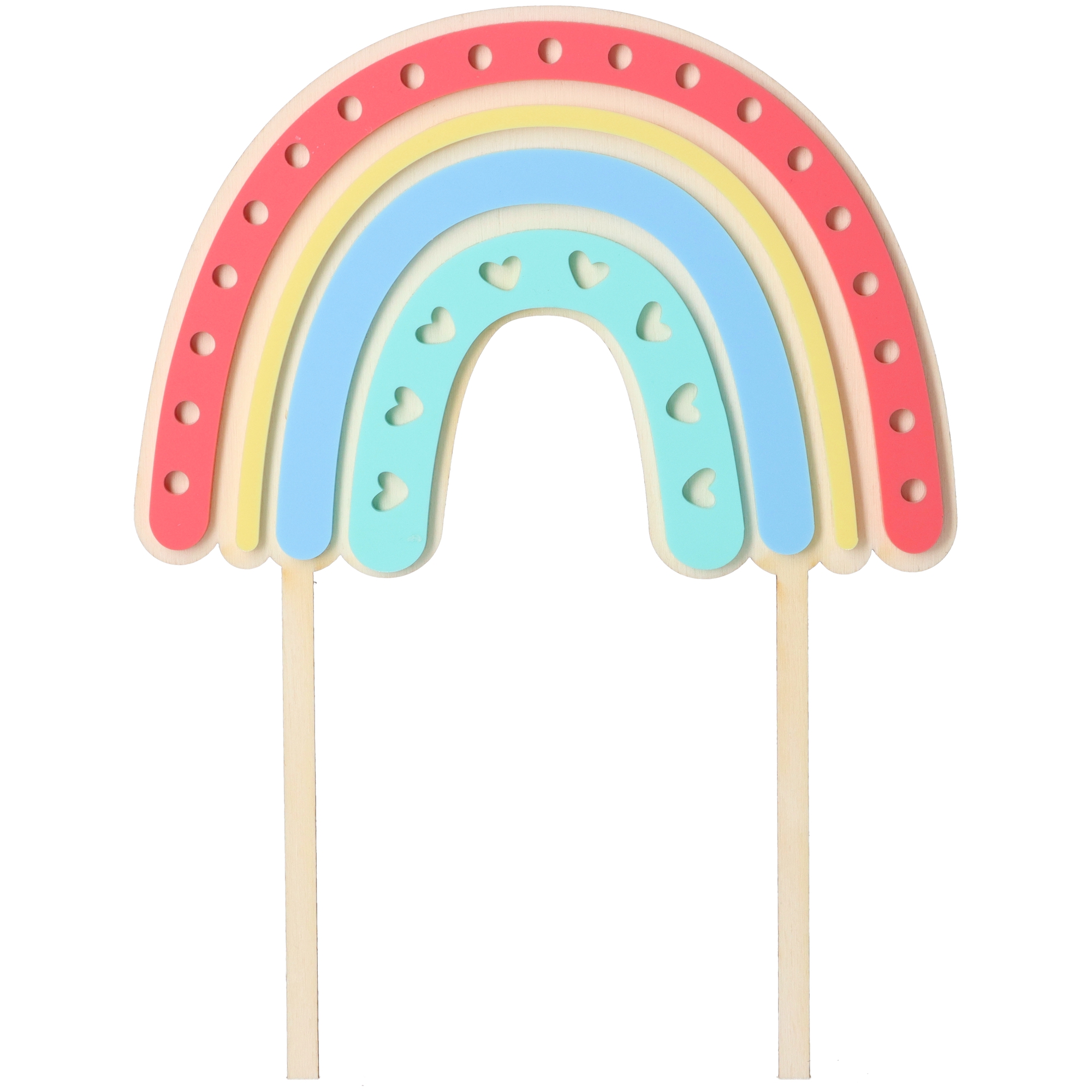 Cake Topper Regenbogen mit Herzen
