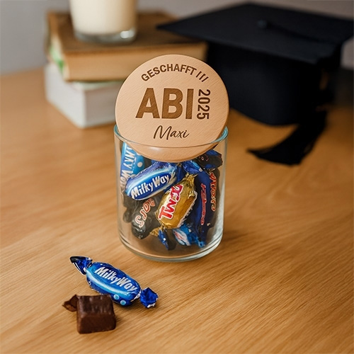 Schokoladenbonbons, Kleines Glas, Milky Way, Süßigkeiten, Abschlussfeier