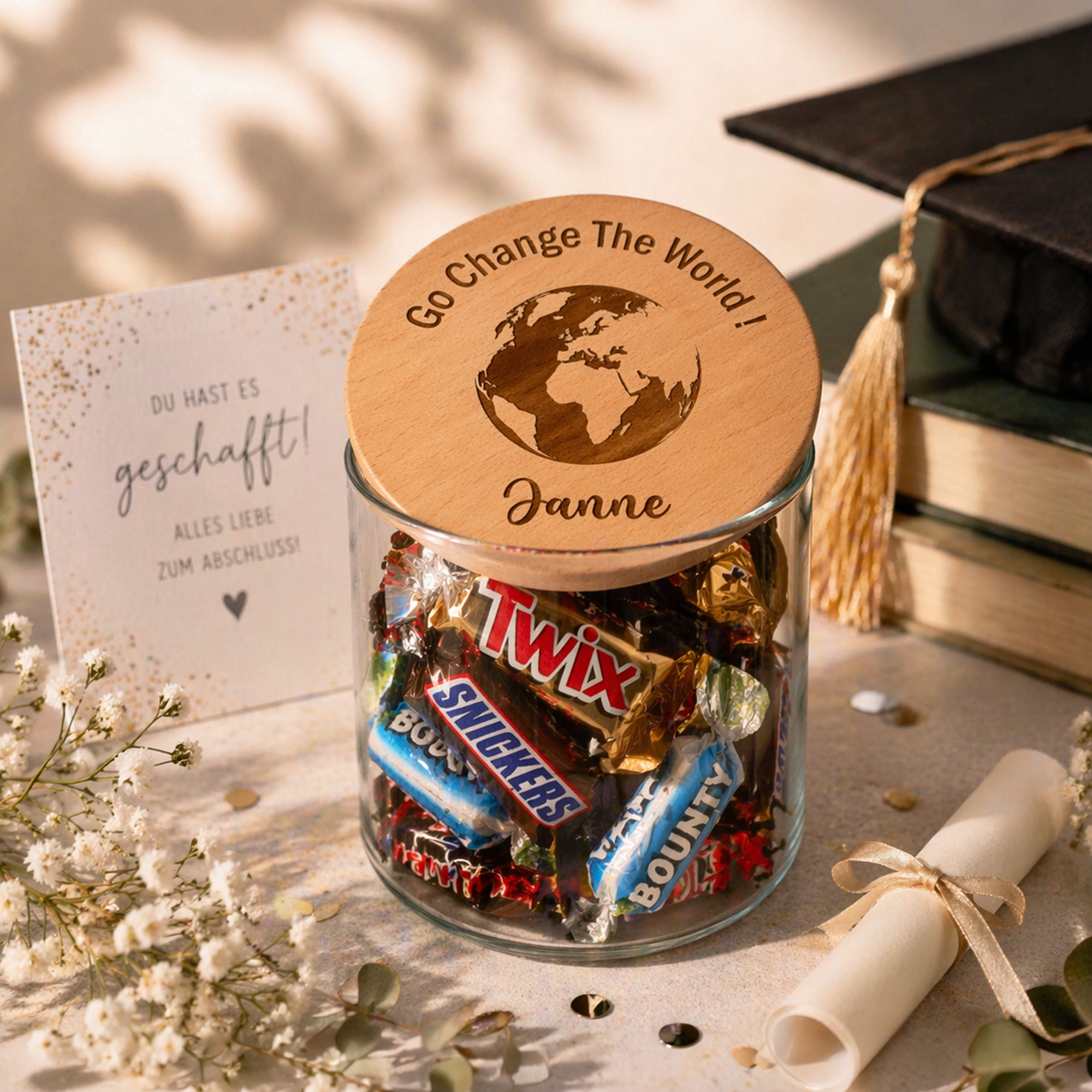 Geschenkdose, Schokolade, Candy, Glasbehälter, Kleines Geschenk
