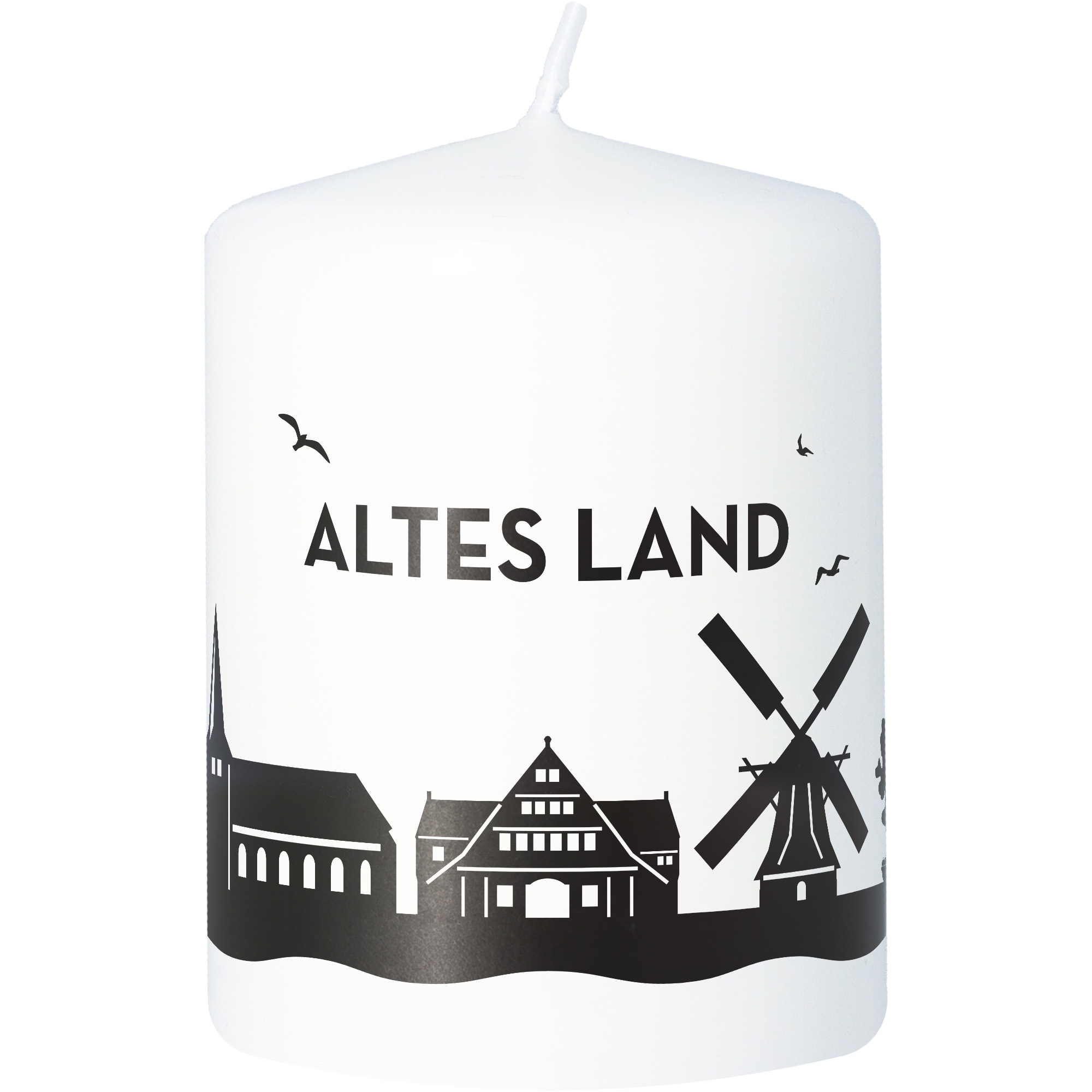 Stumpenkerze Skyline Altes Land Kerze