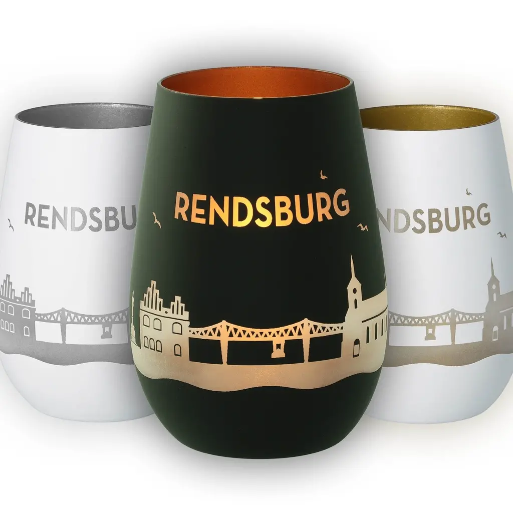 Tumbler, Stahlbecher, Rendsburg, Stadtansicht, Metallic Glasbecher