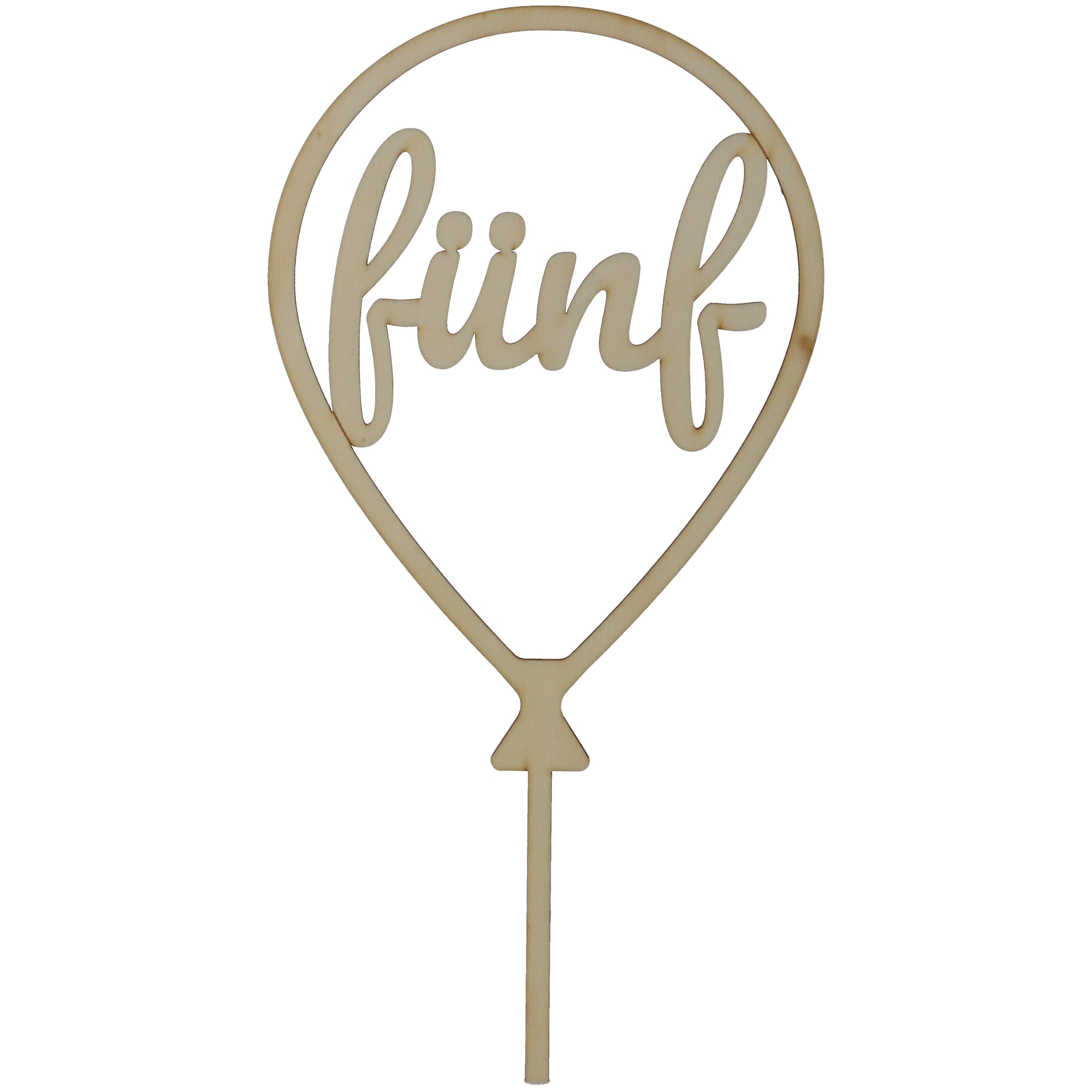 Cake Topper Ballon mit Herzen Zahl 5